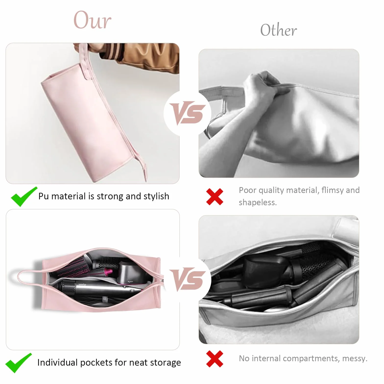 Torba podróżna na Dyson Airwrap Styler i lokówki, przenośna torba do przechowywania szczotki z ciepłym powietrzem, suszarka do włosów, torba podróżna, torba do przechowywania, kompatybilna z Shark