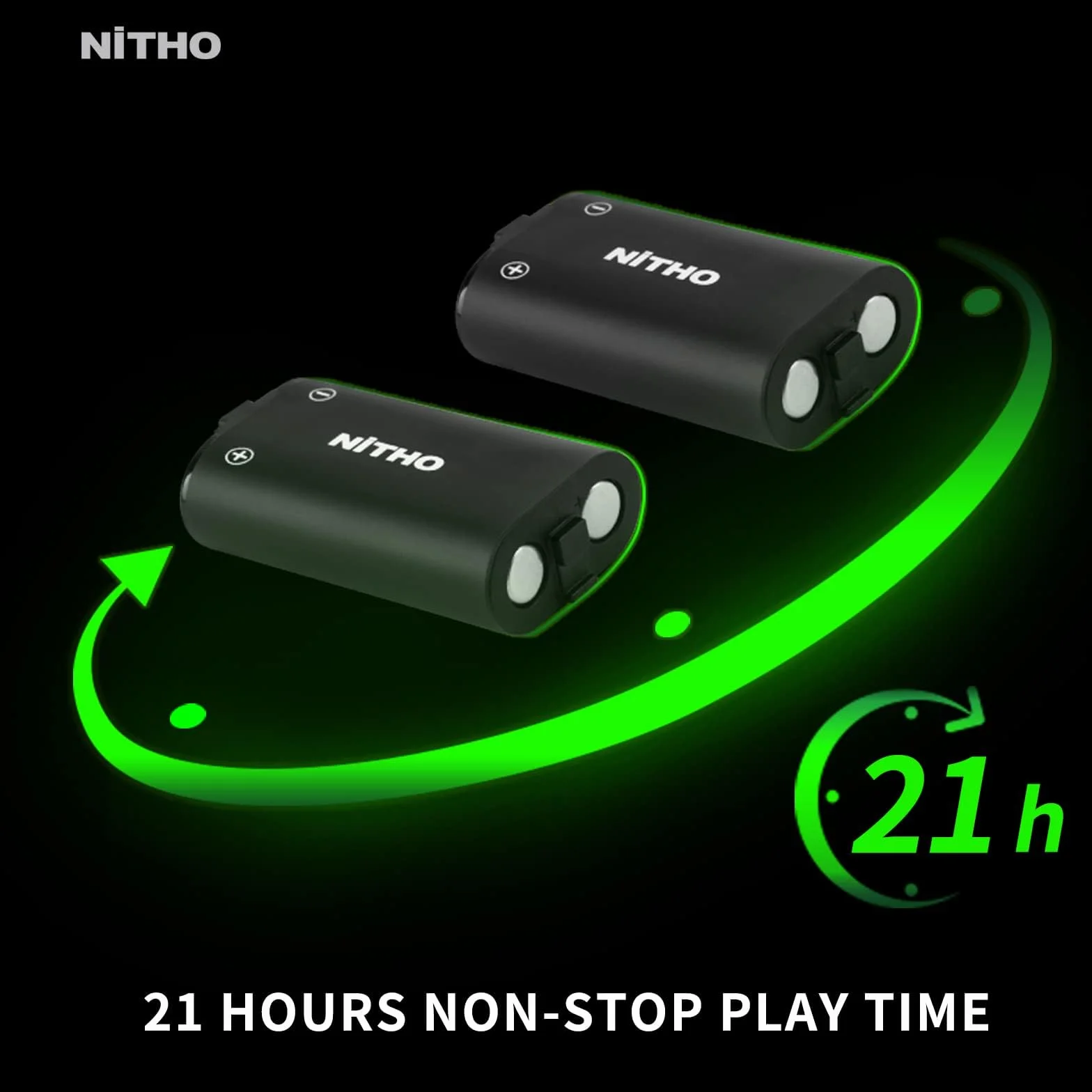 NiTHO stacja ładująca kompatybilna z konsolą Xbox One/Xbox Series X/S kontroler, 2 akumulatory w zestawie, kompaktowa stacja ładująca z zielonymi światłami otoczenia i diodami LED stanu ładowania