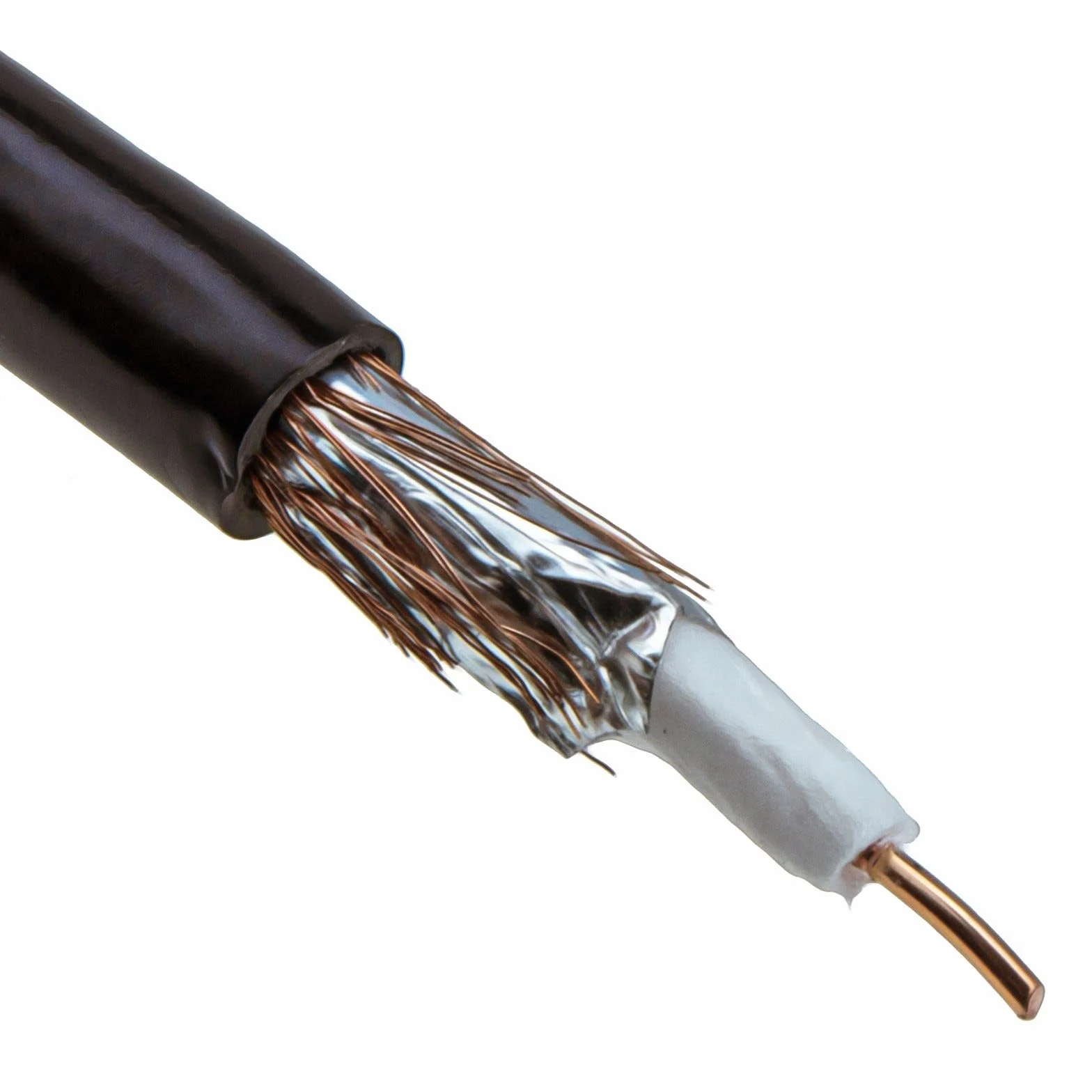 kenable Kabel Antenowy RF Coaxial RG6 Wtyk na Wtyk Złącza Pozłacane Ekranowany 1,5 m [1.5 metra/1.5m] Czarny