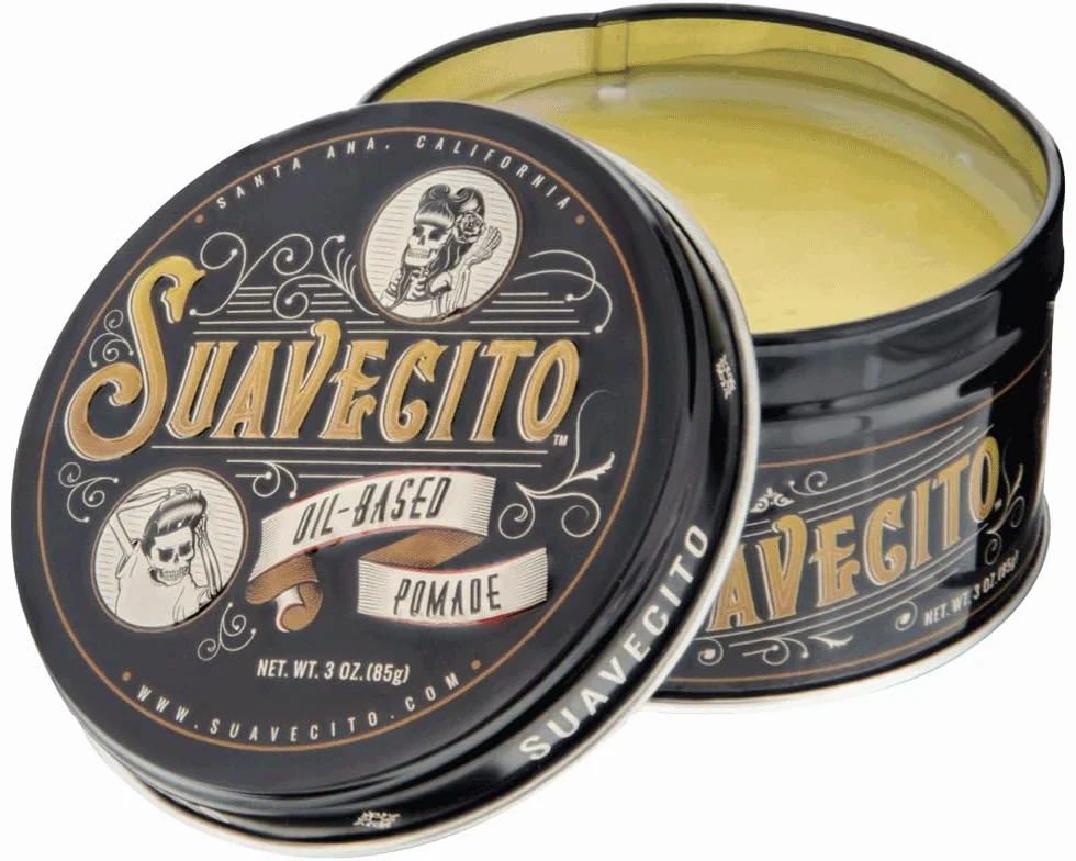 Suavecito Oil Based Pomade, Healthy Shine Long Lasting Hold, Medium Hold & Shine, Perfect For Any Hair Type, 3oz/85g