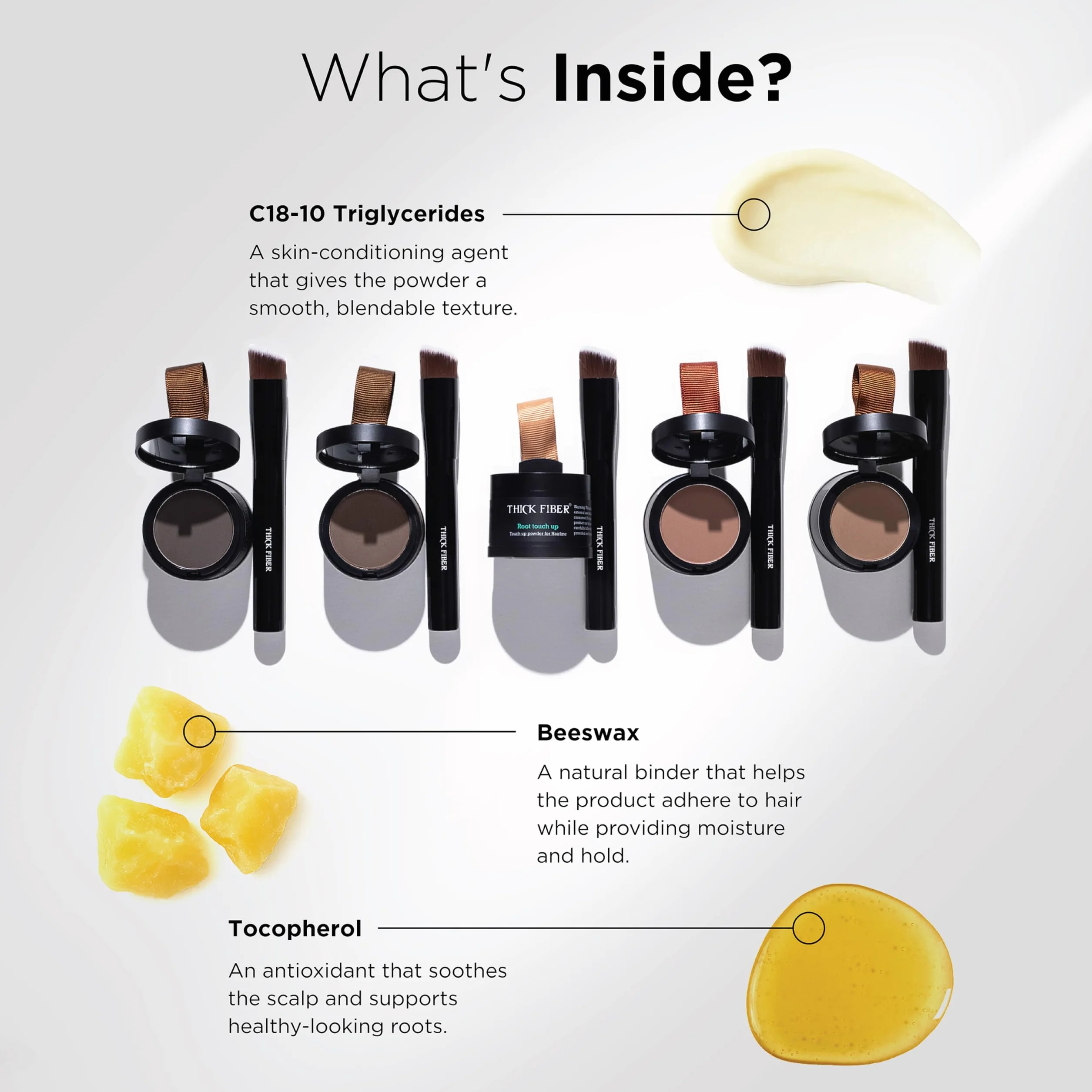 THICK FIBER Root Touch Up Concealer Puder do włosów przerzedzonych, odporny na wodę i pot, zestaw do maskowania wypadających włosów z pędzelkiem (jasny blond)