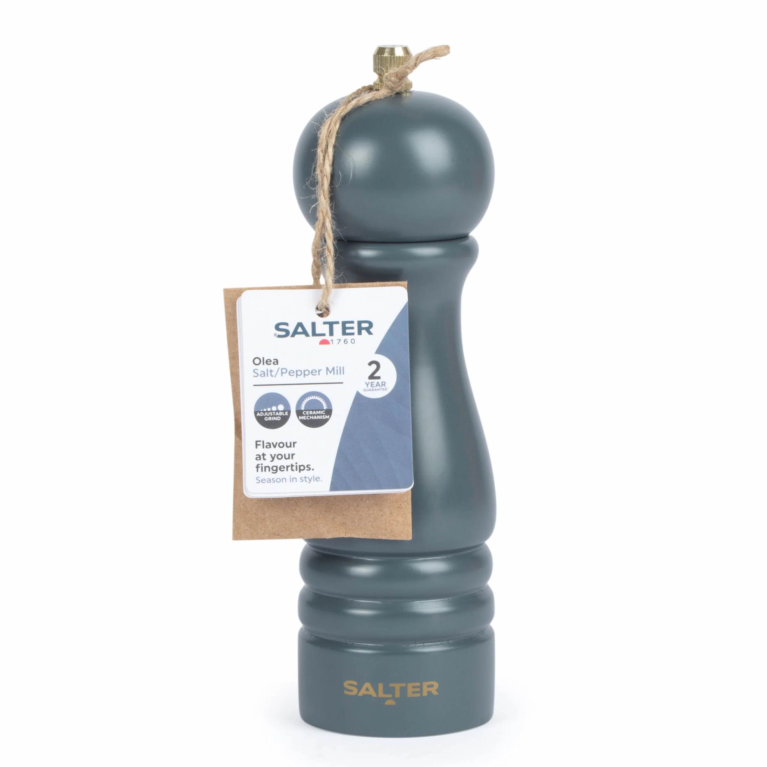 Salter Olea Mlynek do soli i pieprzu drewniany z ceramicznym mechanizmem zielony