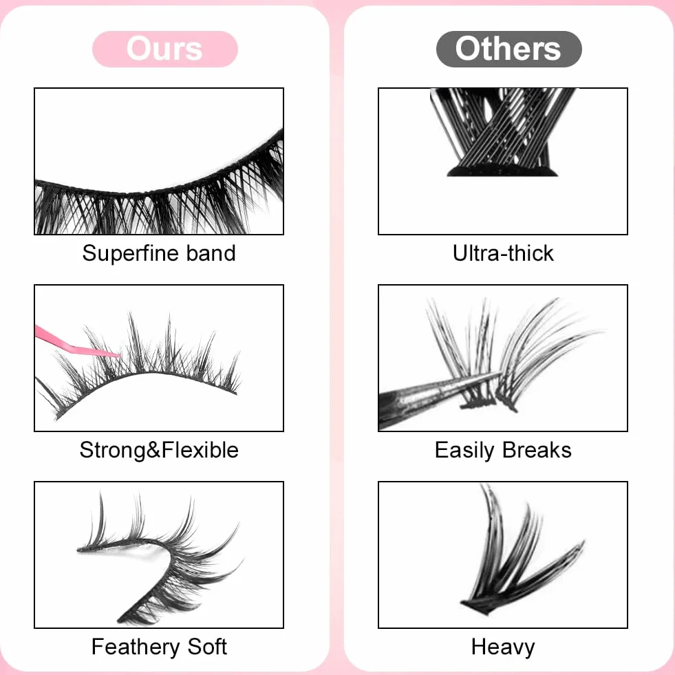 LOPHE Sztuczne rzęsy, 10 par naturalne sztuczne rzęsy, 3D Cat Fox Eye Lashes Puszyste, profesjonalne sztuczne rzęsy wielokrotnego użytku, grube kręcone rękawy (model SA207)