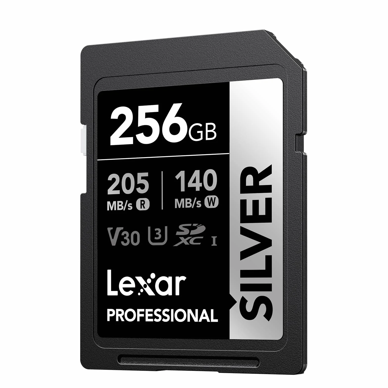 Lexar Karta SD 256 GB SILVER, odczyt do 205 MB/s, zapis 140 MB/s, karta pamięci SDXC UHS-I, klasa 10, U3, V30, karta SD dla profesjonalnych fotografów, kamerzystów, entuzjastów
