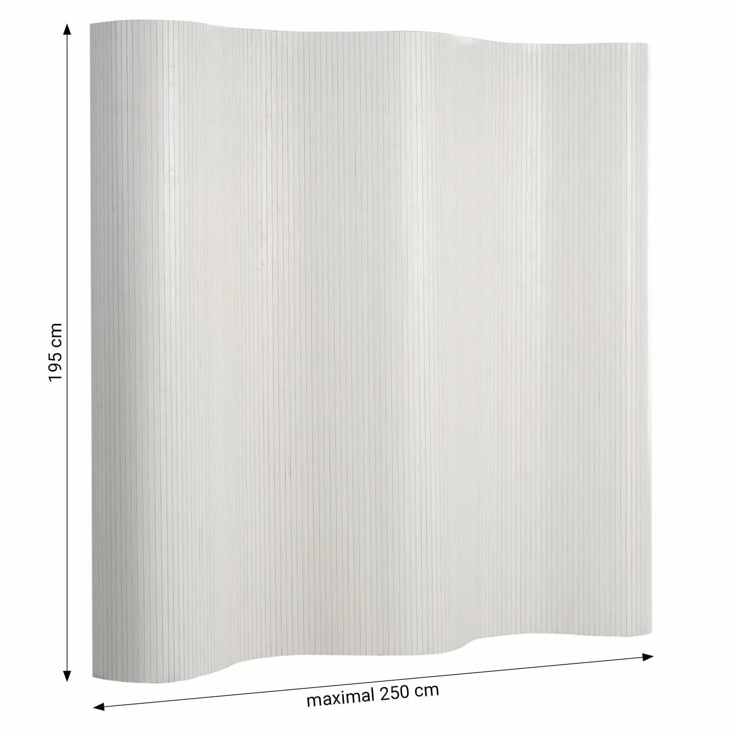 Homestyle4u Parawan przegroda pokojowa bambus biały 195 cm separator na kółkach