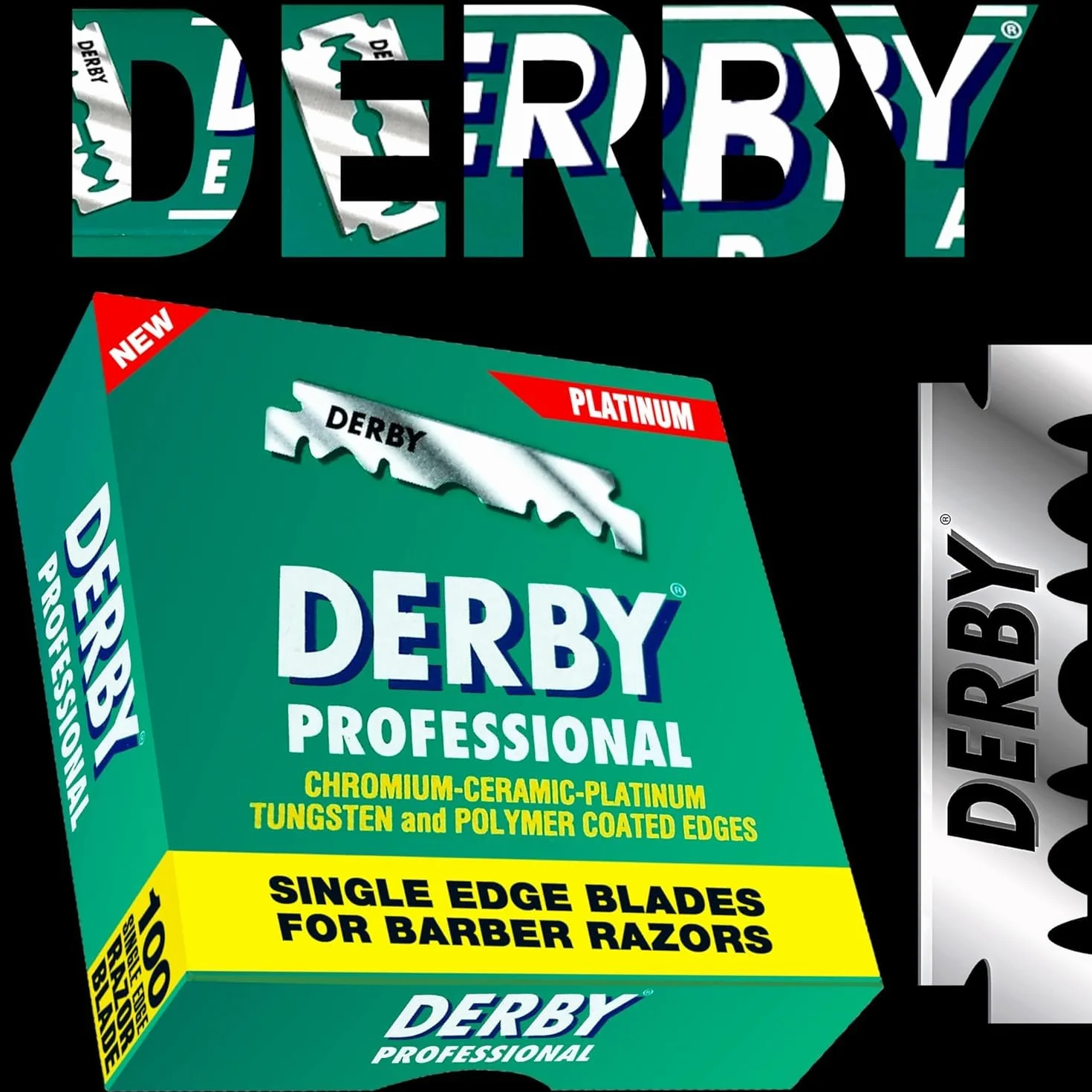 Derby Profesjonalne ostrze do golenia z pojedynczą krawędzią, 100 sztuk