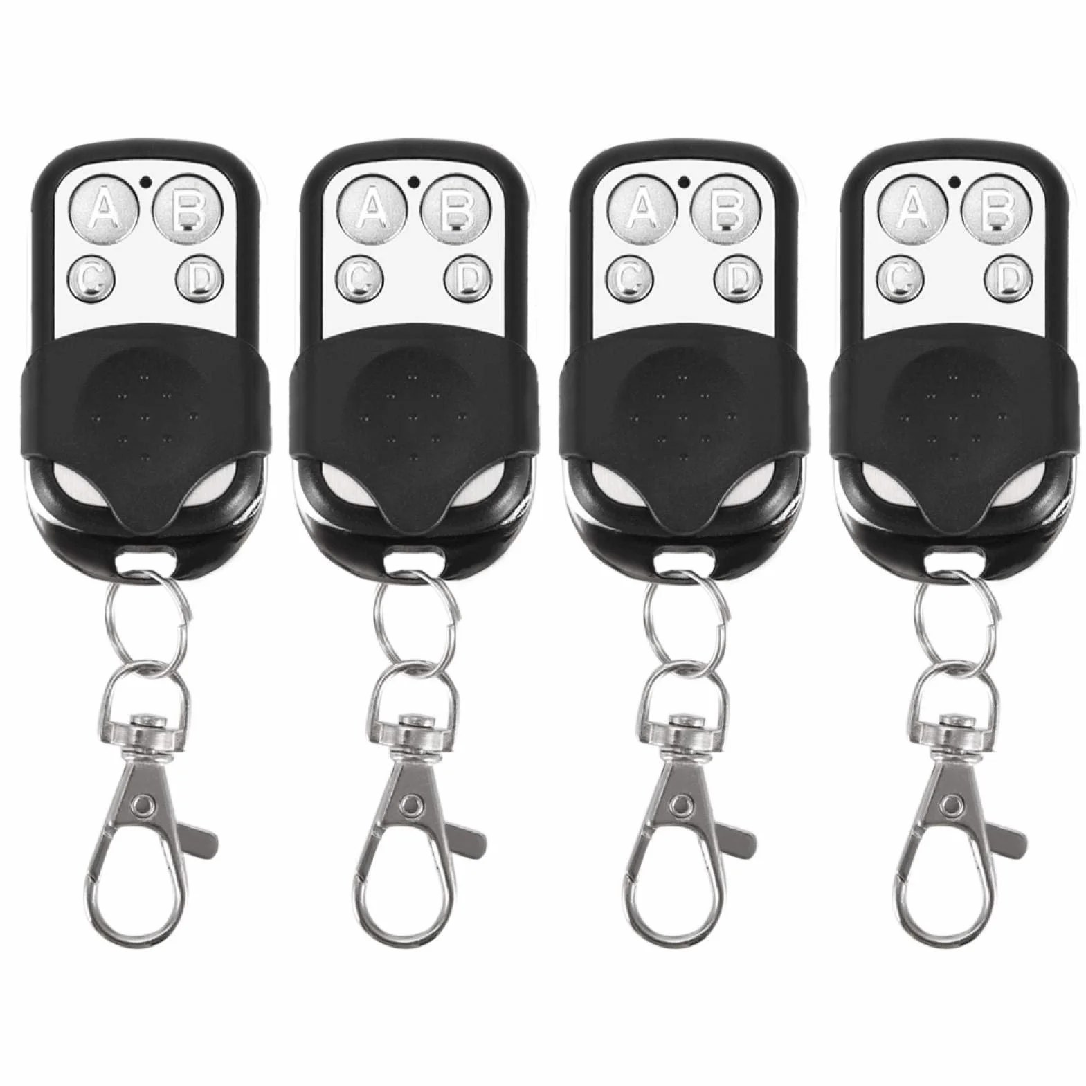 Fydun 4 szt. elektryczny bezprzewodowy pilot klonowania Fob 433 MHz uniwersalny system alarmowy otwieracz do drzwi garażowych 4 kanały 4 przyciski, breloczek antykradzieżowy IC 222660 /