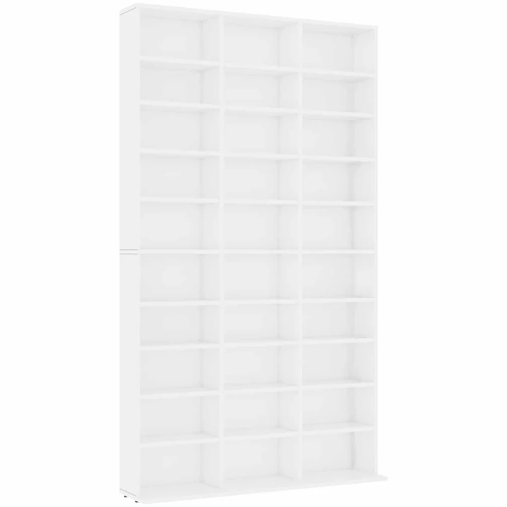 vidaXL Szafka na CD biała 102x23x177,5 cm materiał drewnopochodny
