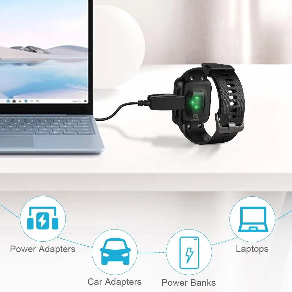 AXFEE Ładowarka Kompatybilna z Garmin - Kabel USB do Ładowania, Przenośna Stacja Ładująca dla Vivomove Trend, Lily, Forerunner 735XT/235/230/630/35/30