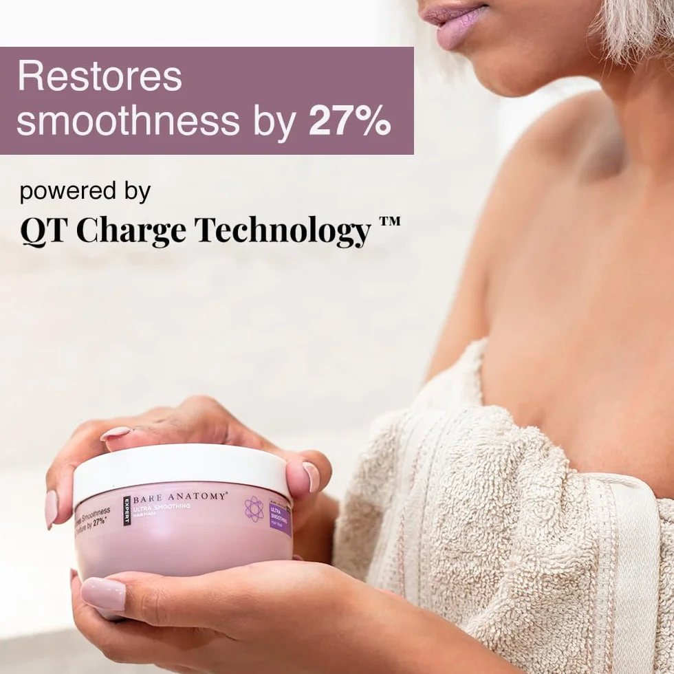 Bare Anatomy Ultra Smoothing Hair Mask | Restores Smoothing & Texture by 27% | Deep Conditioning | For Dry & Frizzy Hair | Sulphate & Paraben Free | For Women & Men | 250 Gm