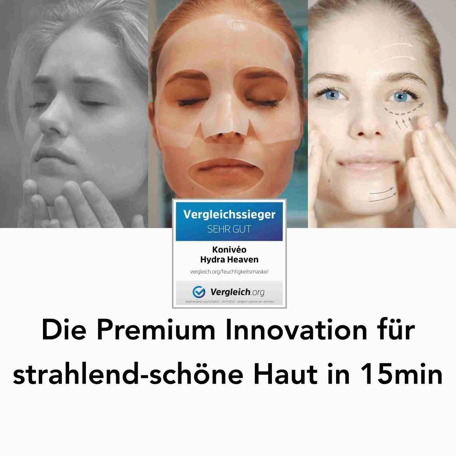 Premium Tuchmasken mit Hyaluron - Hydrogel Gesicht Maske für strahlend-schöne Haut. Intensiv Serum Gesichtsmaske Tuchmaske Vliesmaske ohne Parabene. Derma Test Note SEHR GUT / 14 er Maxi-Spar Set