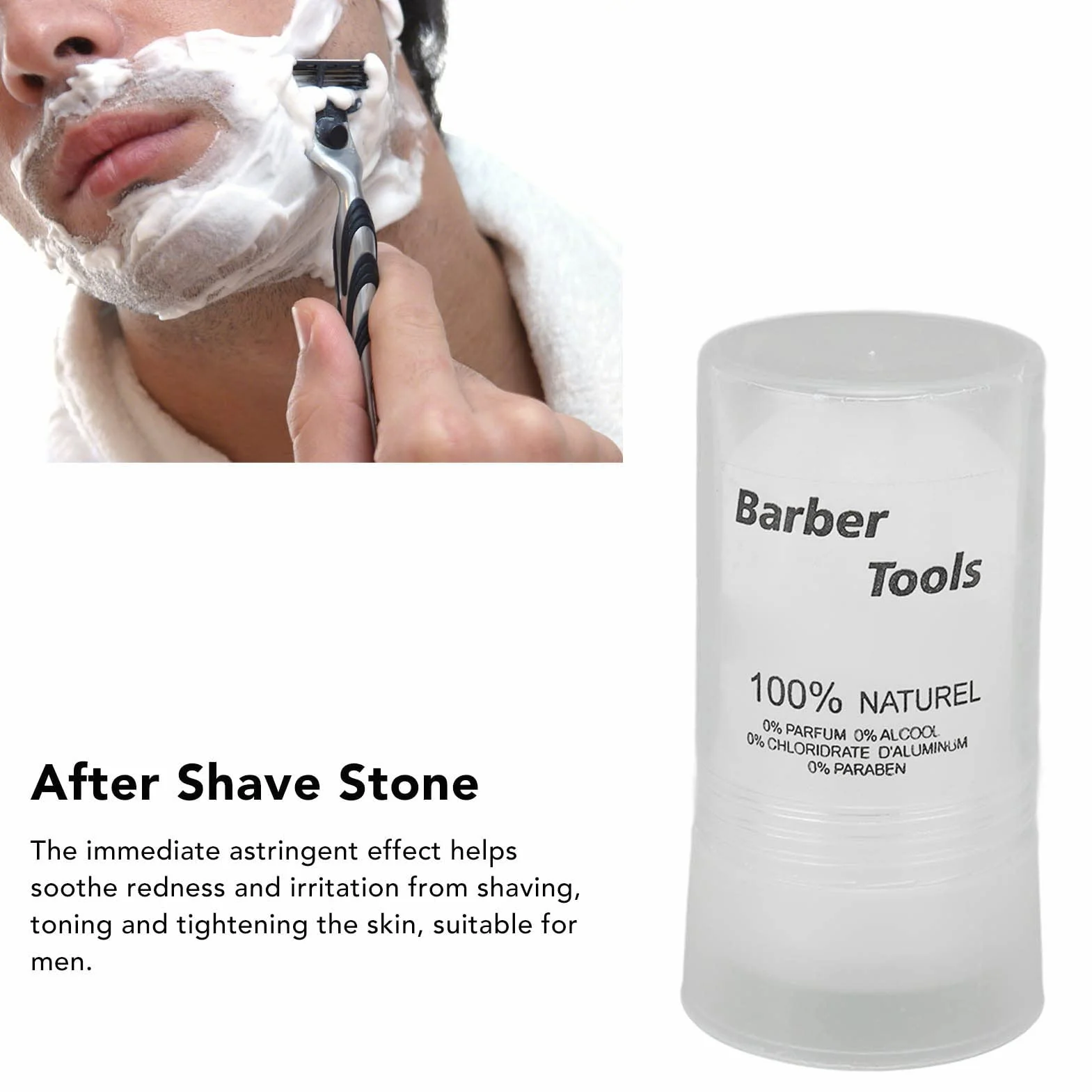 Alum Stick Post Shave Stone dla Mężczyzn Kojąca Ulga dla Skóry Home Travel Portable 3,5 Uncji