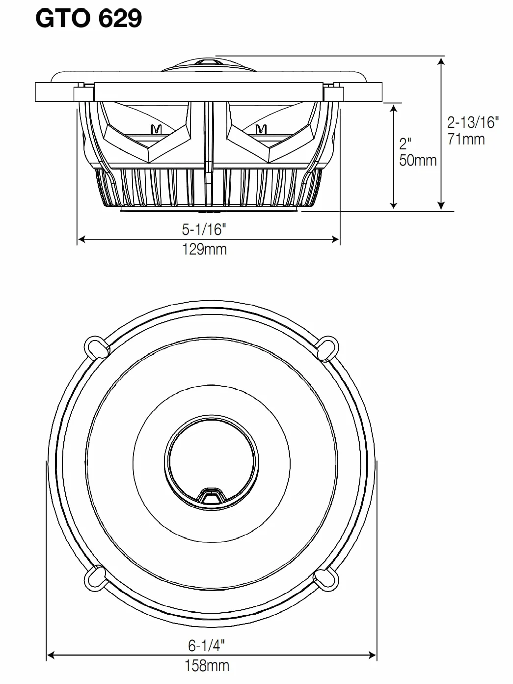 JBL Car GTO 629 6,5" (165 mm) 180 Watt 2-drożne głośniki współosiowe samochodowe Hi-Fi z technologią JBL Plus One (1 para) - czarny