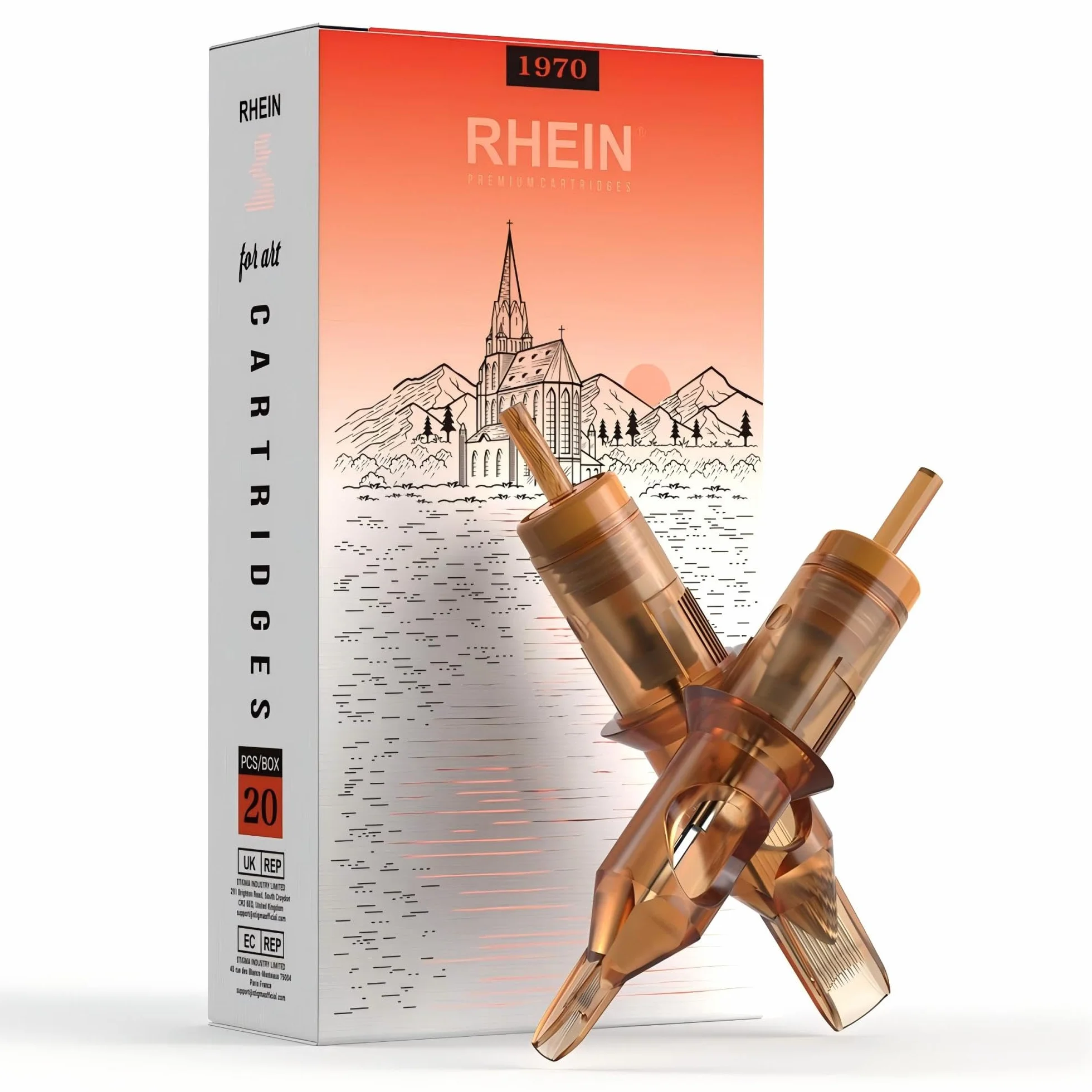 HAWINK tatuaż kartridż igły #10 Bugpin 21 zakrzywiony/okrągły magnum M-Taper 20 szt. z membraną profesjonalny jednorazowy EN02-20-CF1021RM