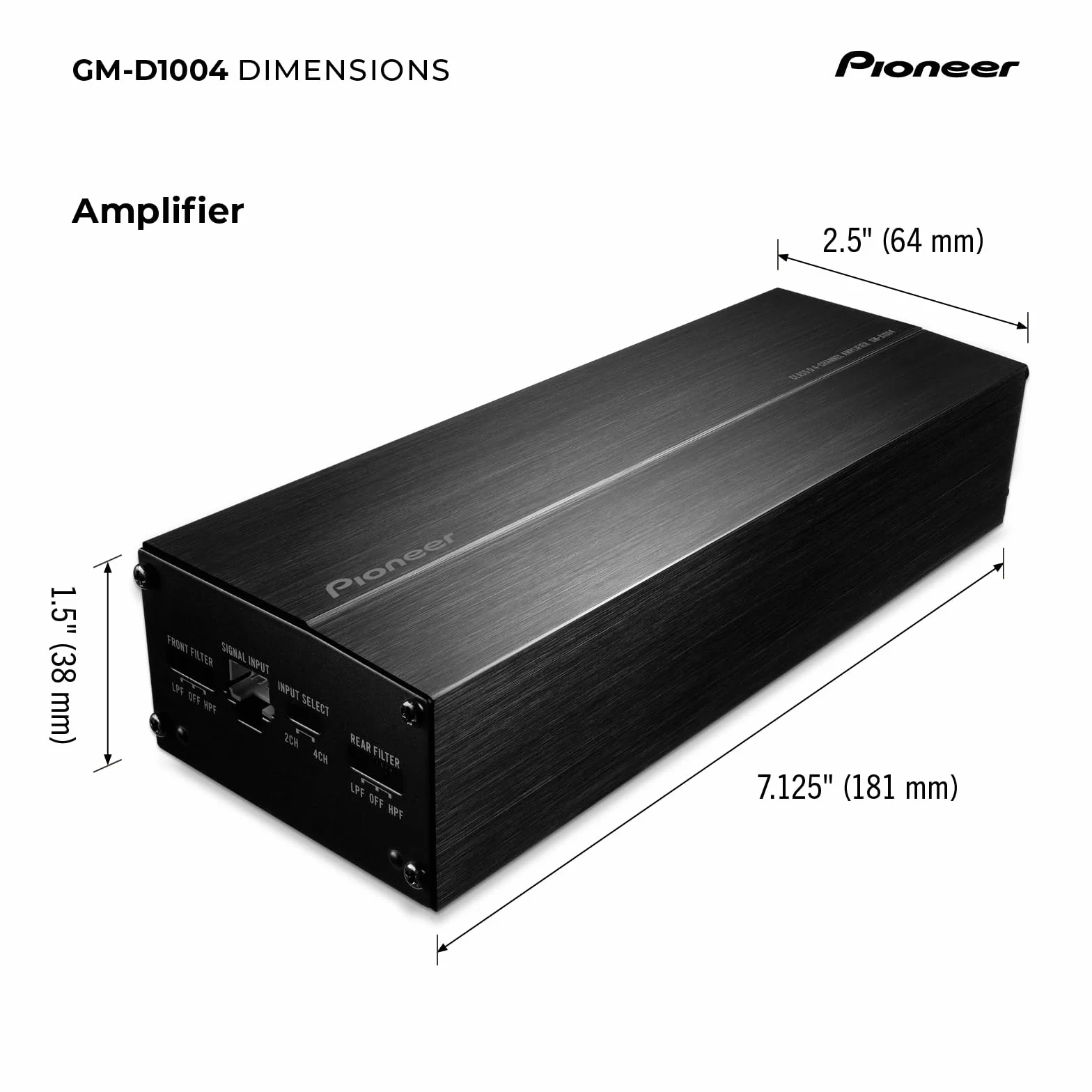 Pioneer GM D1004 wzmacniacz samochodowy, 2/3/4-Kanal (400W)