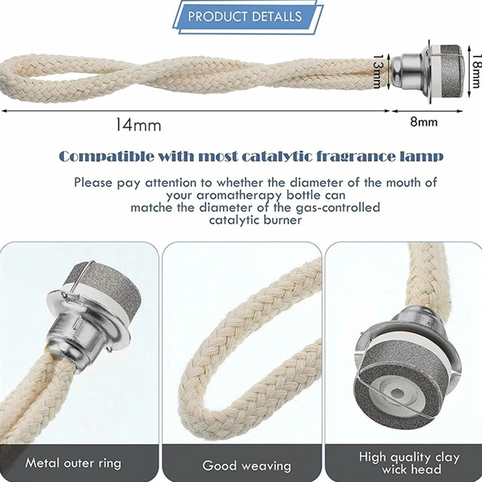 Lampa zapachowa z palnikiem katalitycznym, olejowa, knot, dyfuzor, aromaterapia, 15 cm