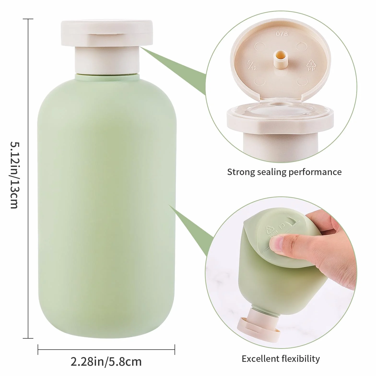 WLLHYF Butelki do wyciskania, 2 sztuki, 200 ml, plastikowe pojemniki podróżne do wielokrotnego napełniania, puste butelki z zatyczką, akcesoria podróżne do szamponu, kremów, balsamu, odżywki