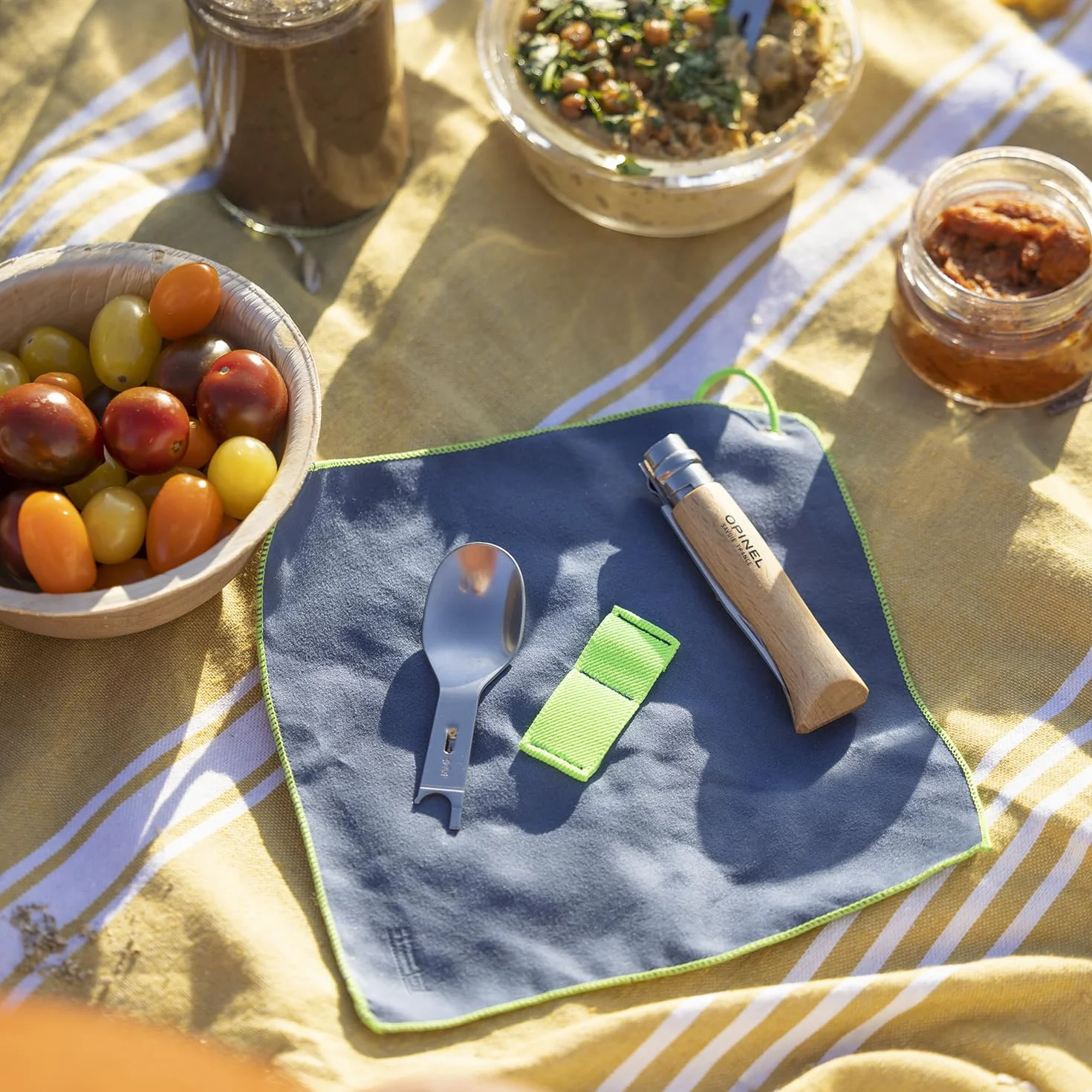 Opinel PICNIC PLUS 3-częściowy zestaw do noża nr 08, widelec i łyżka 10,5 cm