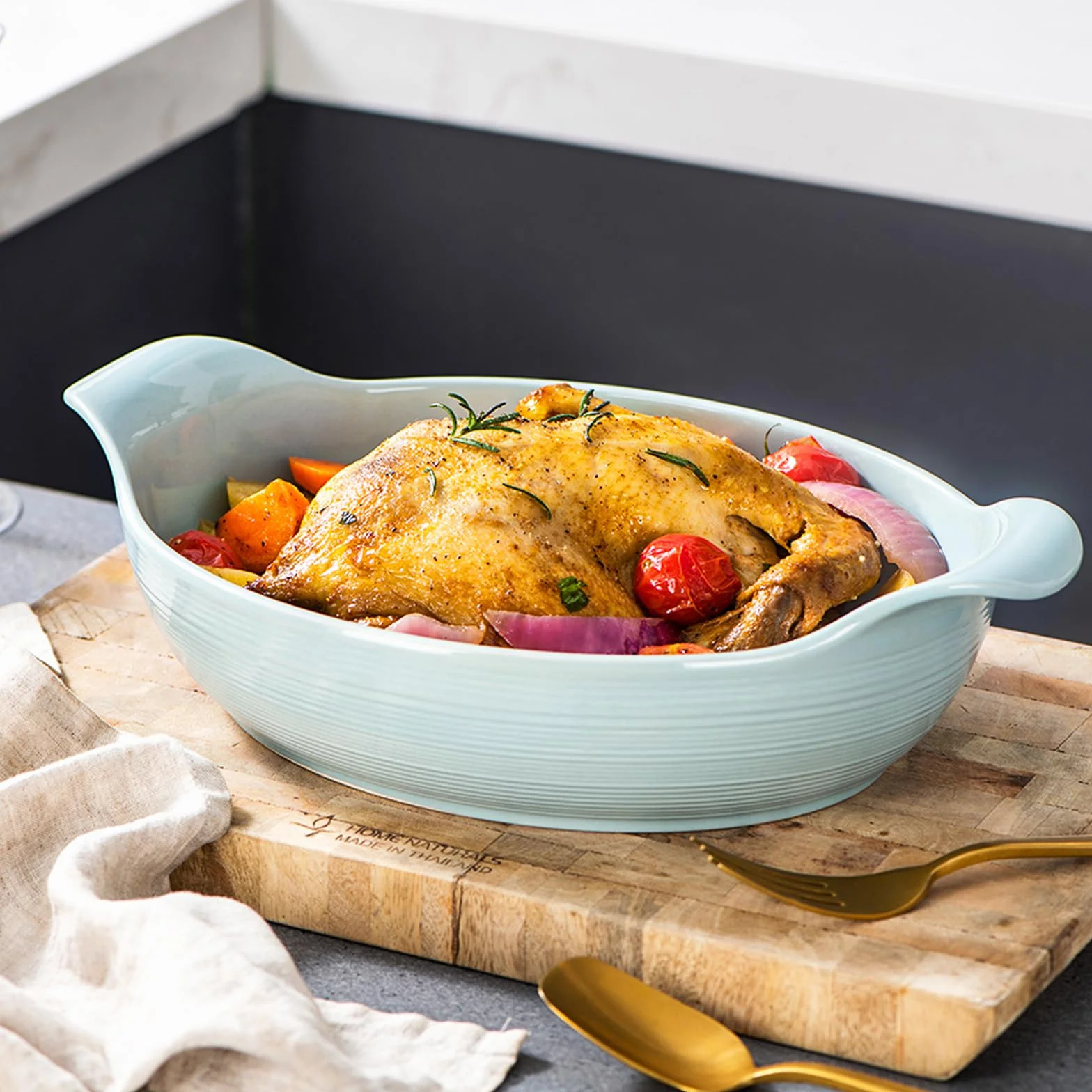 vancasso Prestige Zestaw 2 prostokątnych kamionkowych dań do pieca do lasagne, Pizze, ciast - 23x15,5x7cm
