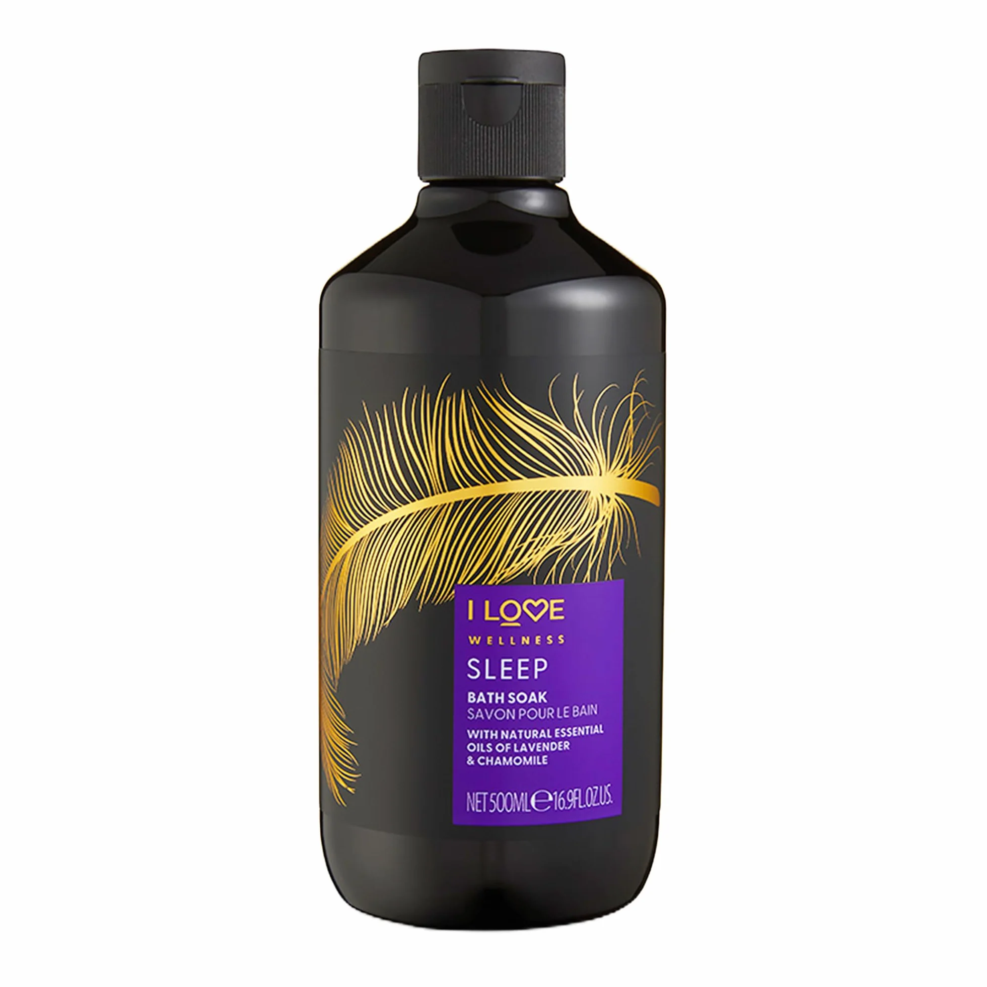 I Love Wellness SLEEP Bath Soak, With Natural Essential Oils Of Lavender & Chamomile, Fragranced Bath Soak, Invigorating Aroma, Vegetarian & Vegan-Friendly - 500ml