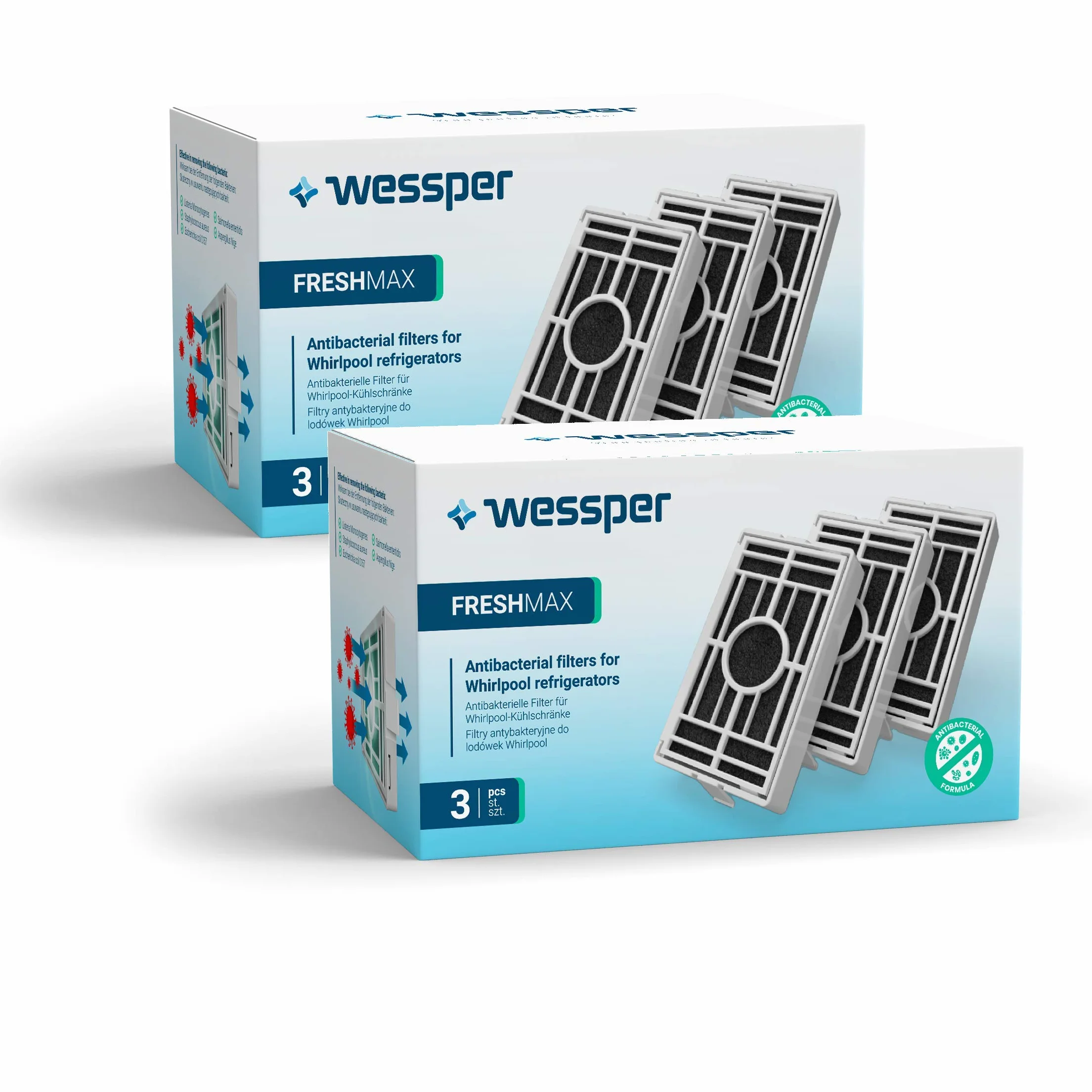 Wessper Filtr powietrza do lodówki Whirlpool 6 szt