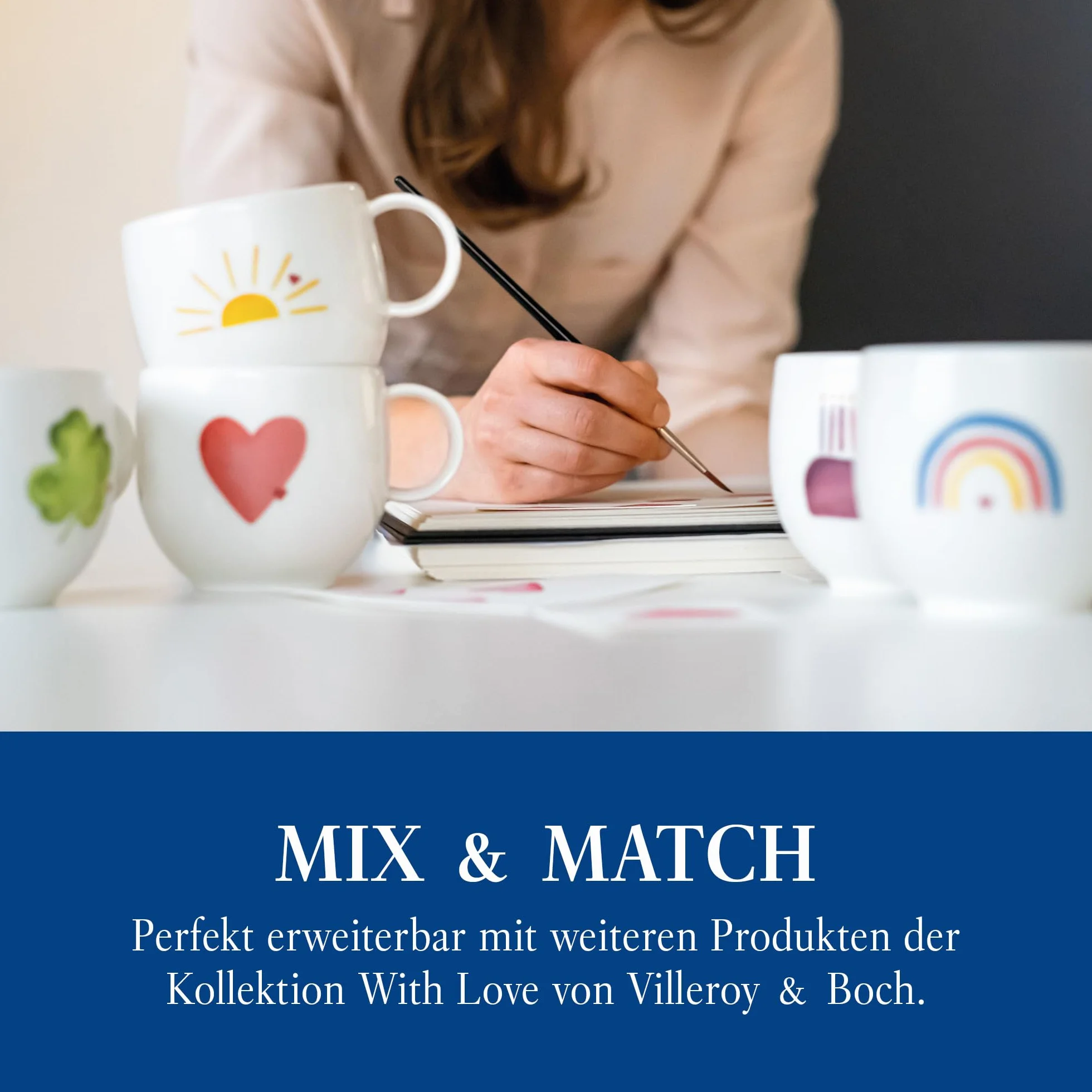 Villeroy & Boch With Love kubek z uchem Happy Birthday 12,5x9,5x8,5 cm porcelana Premium 290 ml