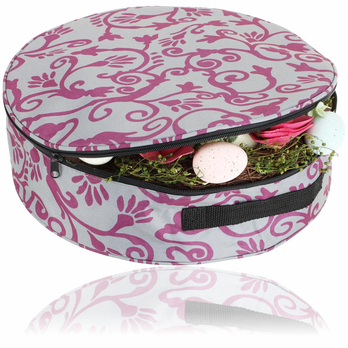 COM-FOUR® Torba do przechowywania wienców i girland 35 cm fioletowy szary