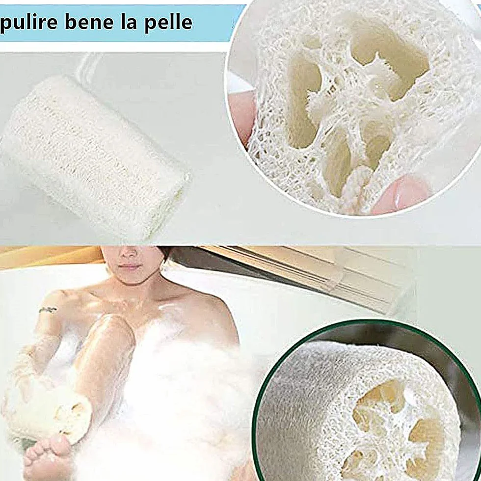 VOARGE Zestaw 6 gąbek do czyszczenia ciała (około 4 cali), naturalna luffa, gąbka do spa