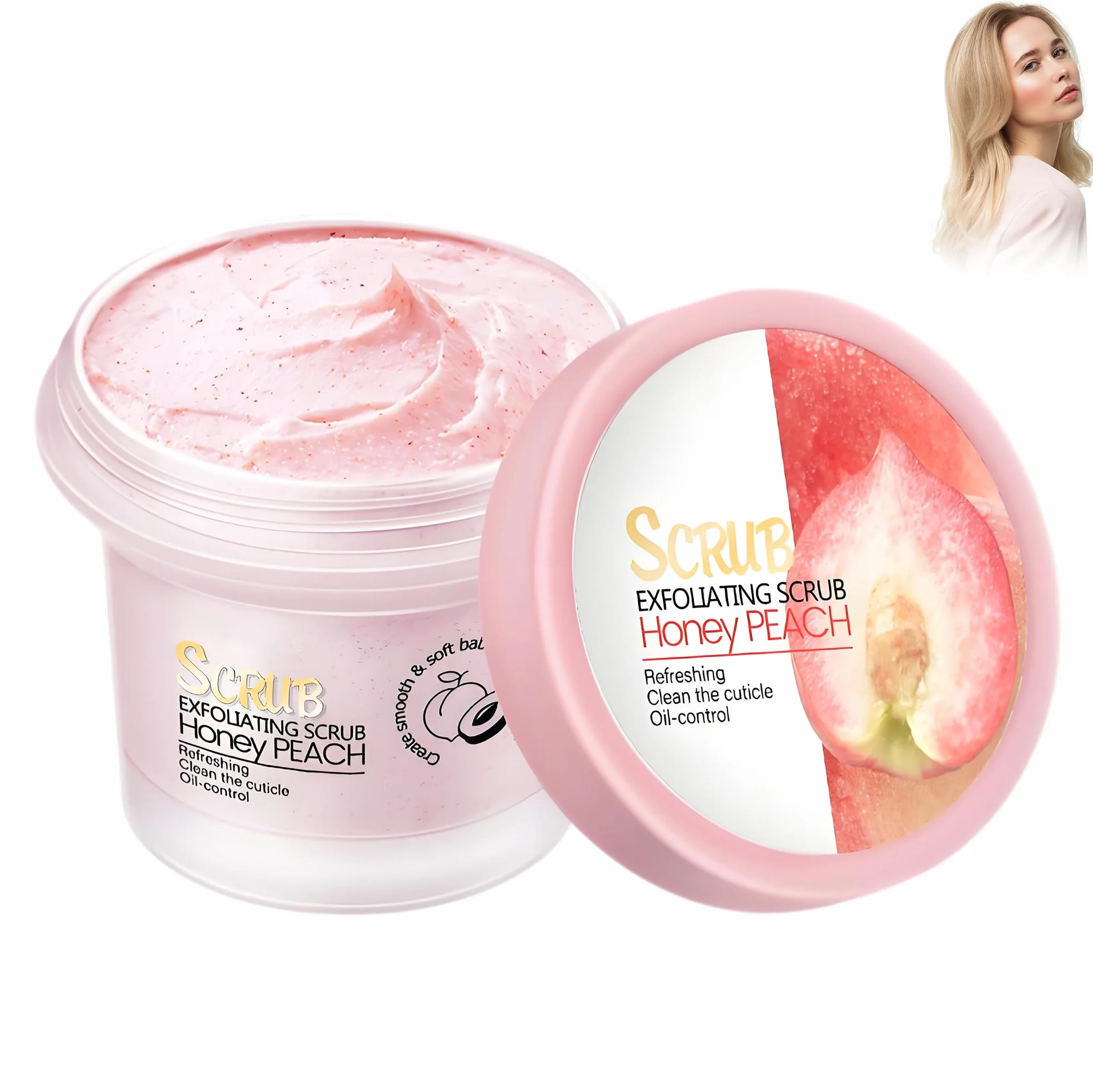 Peach Body Scrub Cream, 100 g, peeling do ciała brzoskwiniowy, gładki i ciasny, głębokie oczyszczanie, zwiększa przemianę materii i redukuje tłuszcz, naturalny peeling do ciała dla wszystkich rodzajów
