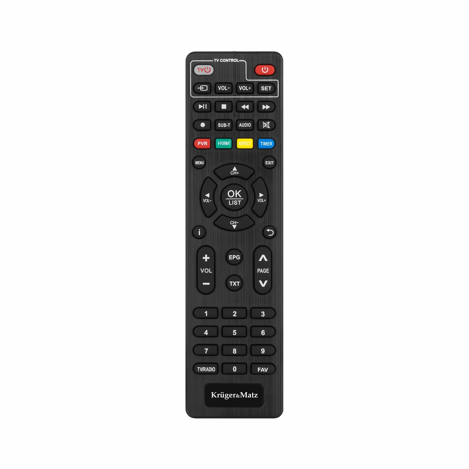 Krüger&Matz Tuner DVB-T2 H.265 HEVC rozdzielczość 1920x1080 px KM0550D Timer Timeshift Telegazeta Ulubione Kanały 512 Mb RAM