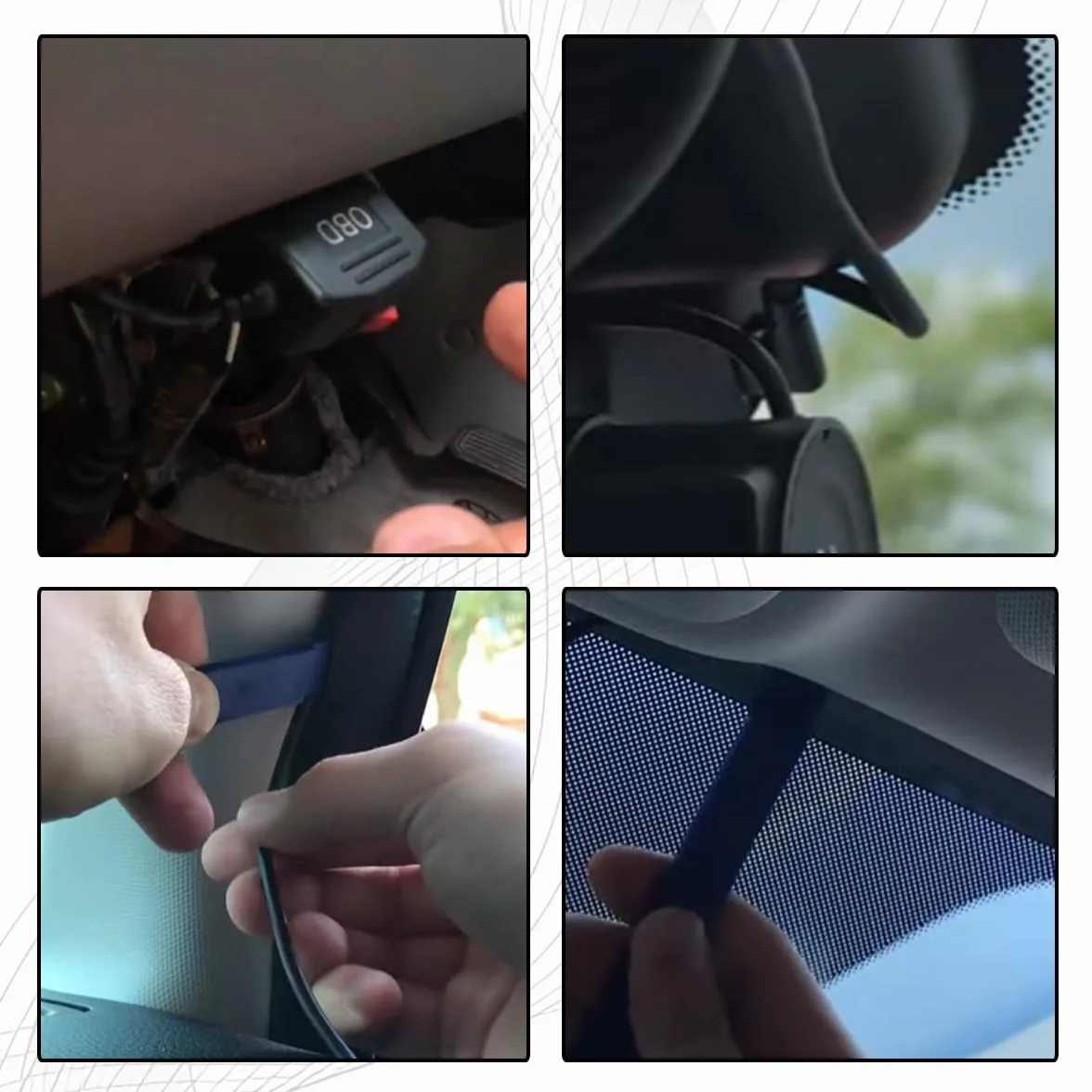 ZAMDOE Mini USB OBD Kabel zasilający Adapter do Dashcam OBD2 Kąt Mini USB z przełącznikiem 90 stopni Monitorowanie 24 godziny tryb Acc 12 V-24 V do 5 V/3 A 3,5 m