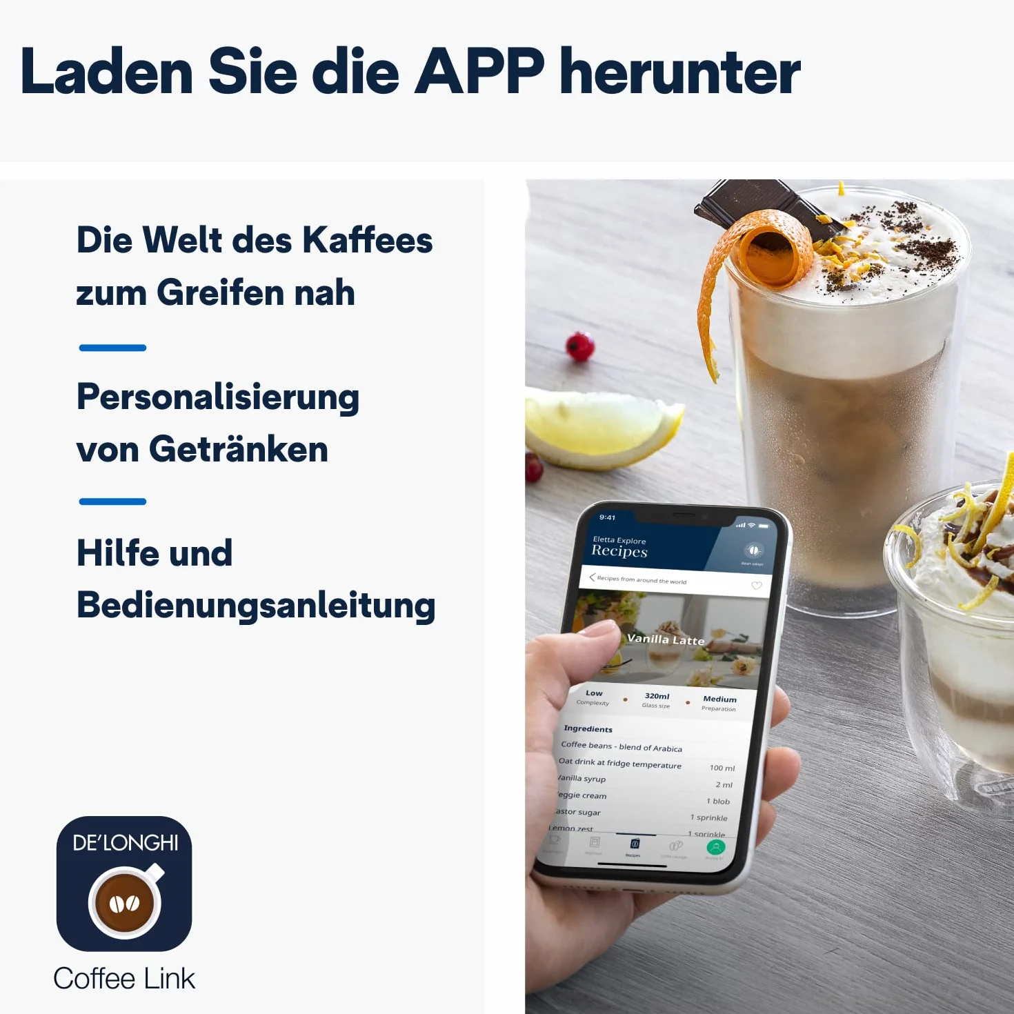 De'Longhi Eletta Explore Cold Brew ECAM452.67.G, Automatyczny Ekspres do Kawy z LatteCrema Hot i Cool, Cold Extraction, Szary