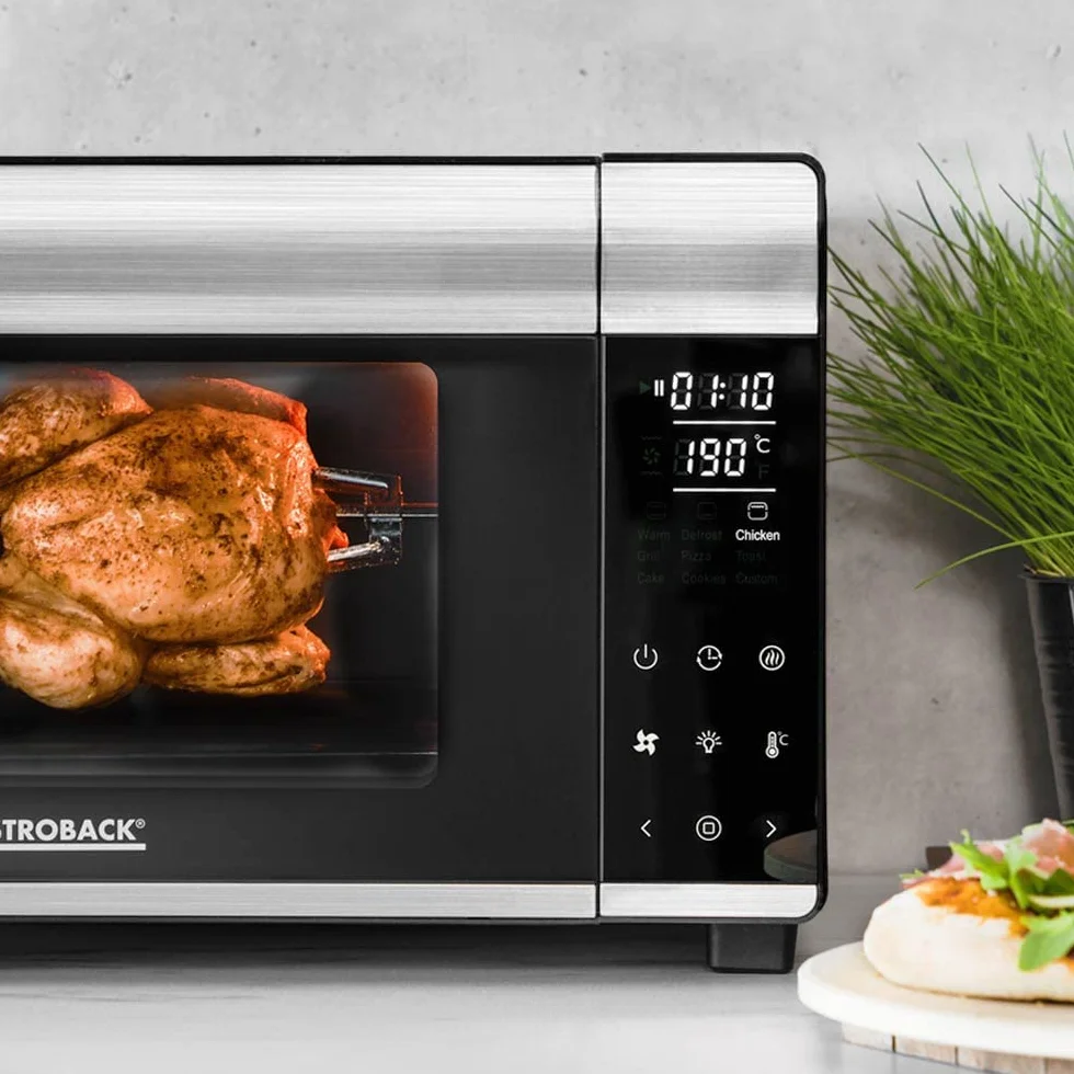 GASTROBACK Mini piekarnik 26 l 5 funkcji 30°C-230°C Cool Touch z kamieniem do pizzy