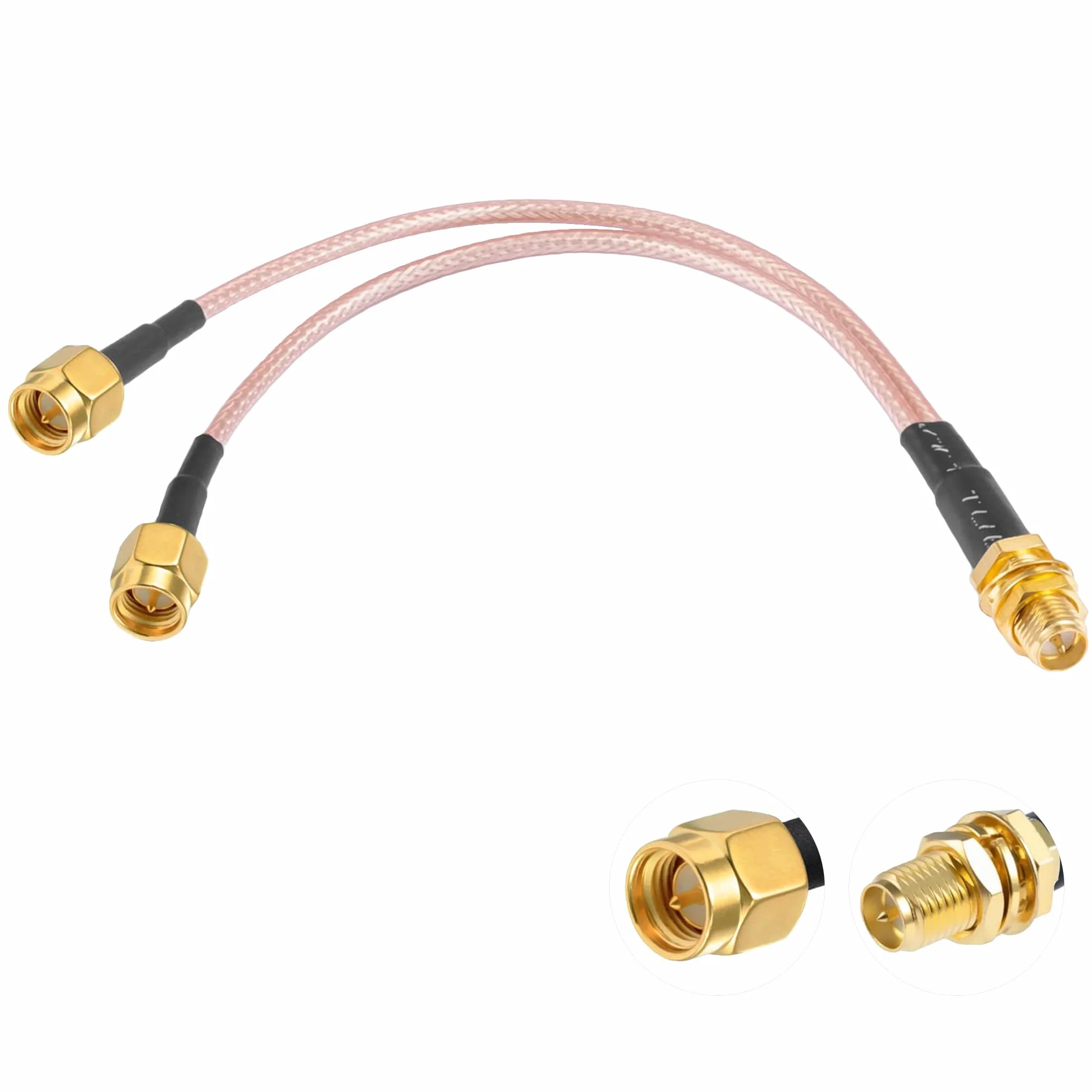 Vecys Kabel Rozgałęźny RP-SMA żeńskie na SMA Podwójne Złącze Męskie Kabel Koncentryczny 3 Way Splitter typ V RG316 6 "/15 CM dla 2G 3G 4G LTE Router Antenowy Modem Bramka MiFi Mobilny Punkt Dostępu