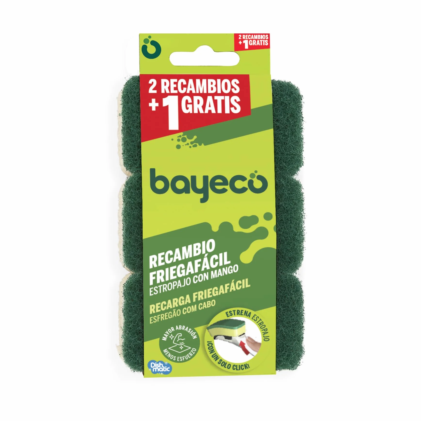 Bayeco Części zamienne do szorowania z uchwytem Click & Clean Pakiet 3 Sztuk Zielony
