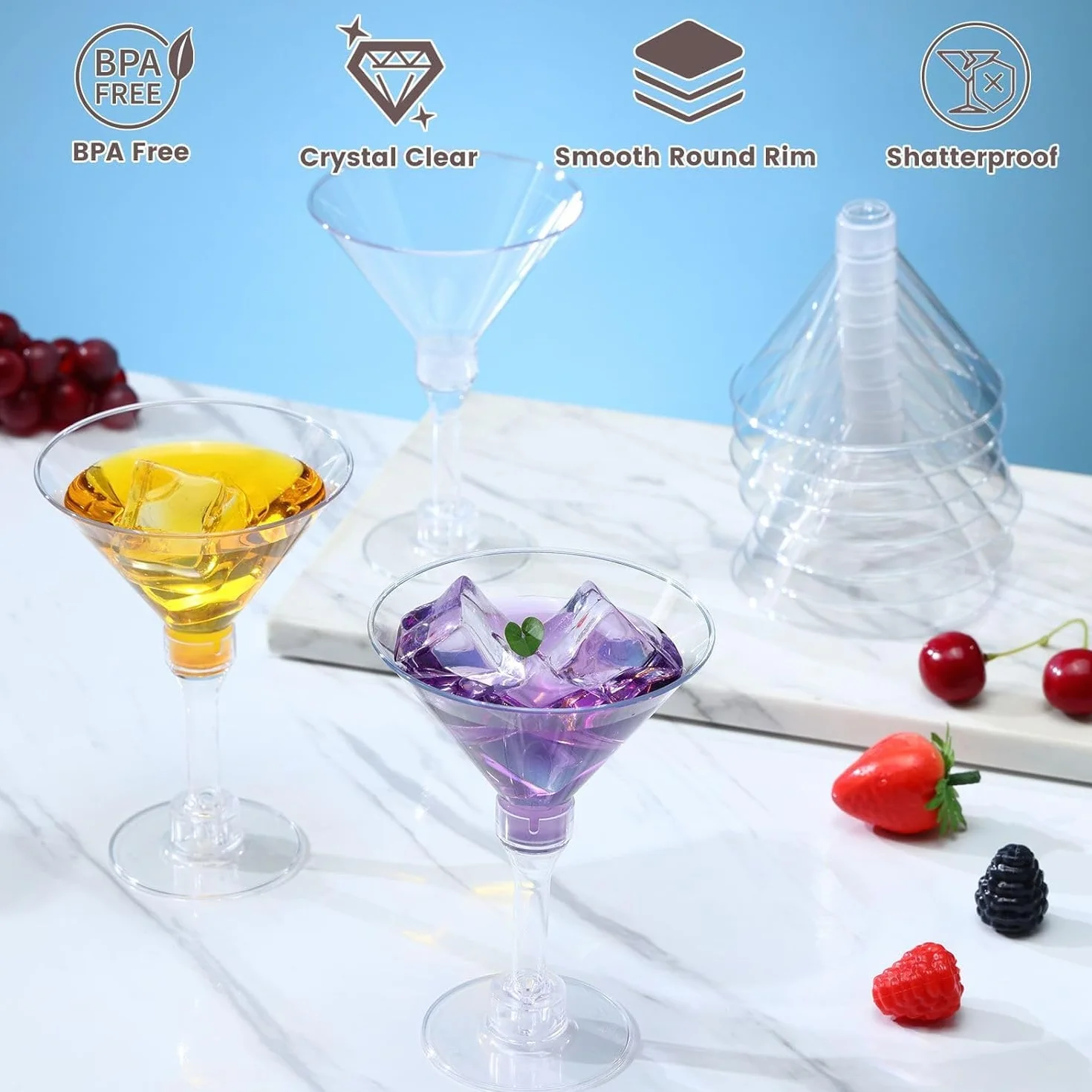 Kieliszki do martini z tworzywa sztucznego 142 ml jednorazowe mini