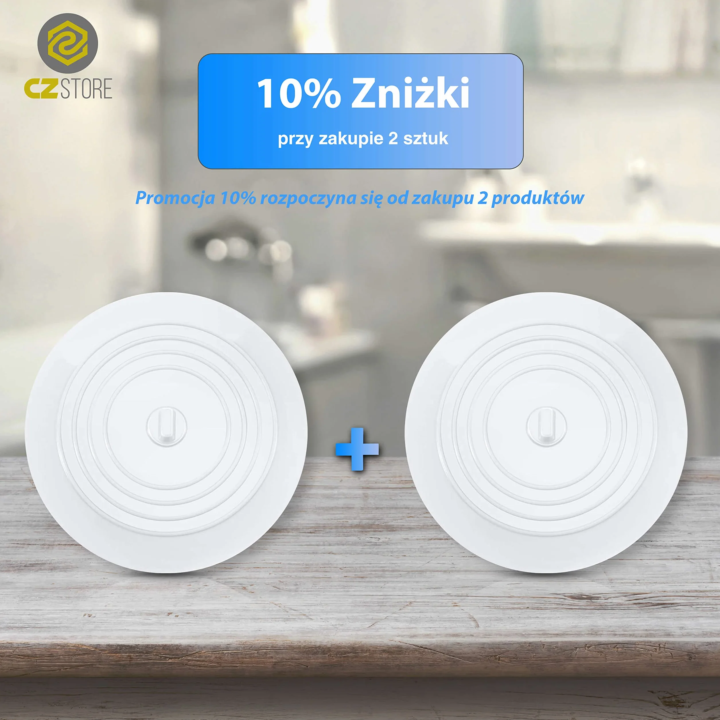 Silikonowy Korek do Umywalki 15.2 cm Biały Wodoszczelny Gumowy