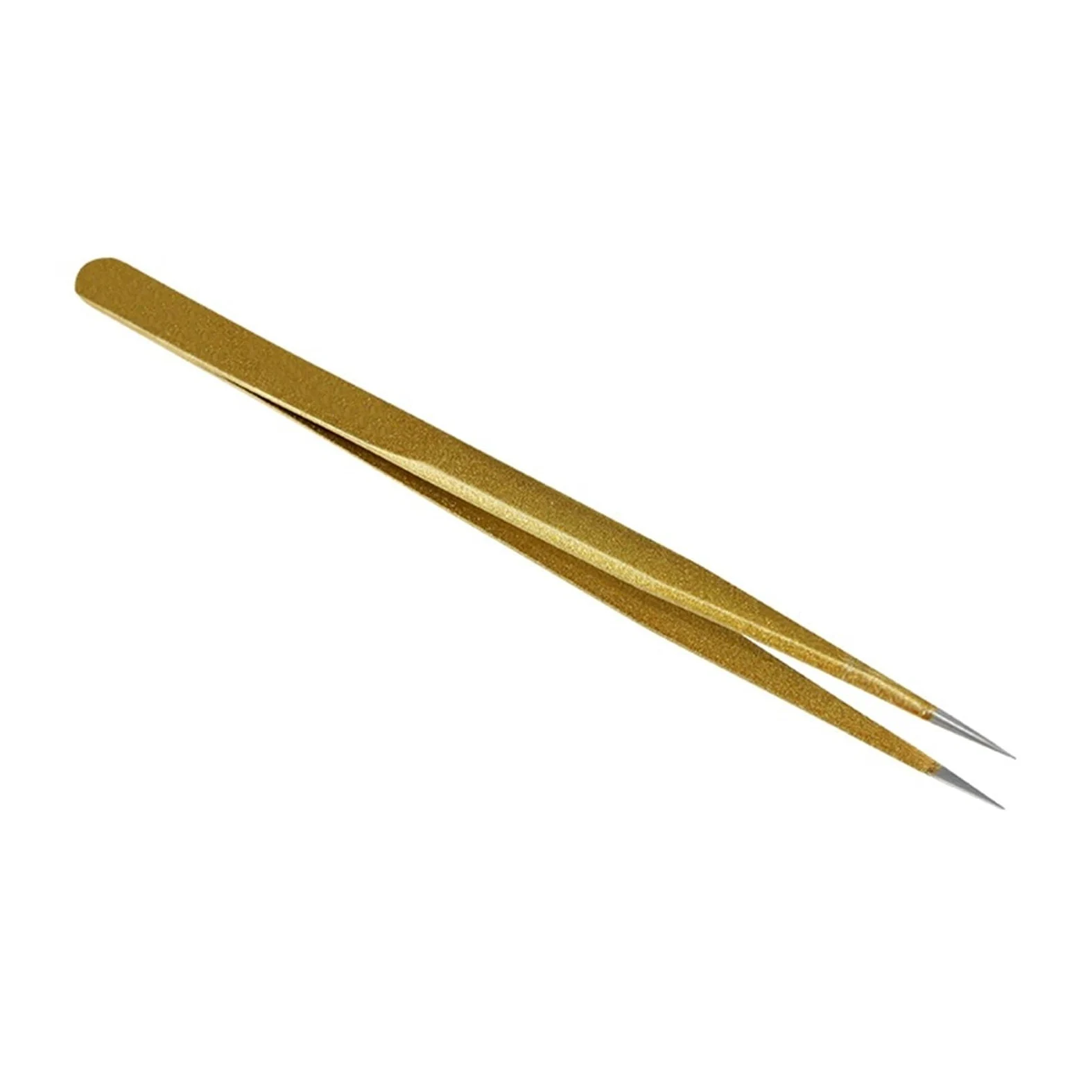 Pęseta do usuwania włosów prosta pęseta złota przedłużanie rzęs paznokcie dekoracja picker dead skin Remover manicure makijaż narzędzia do paznokci pęseta