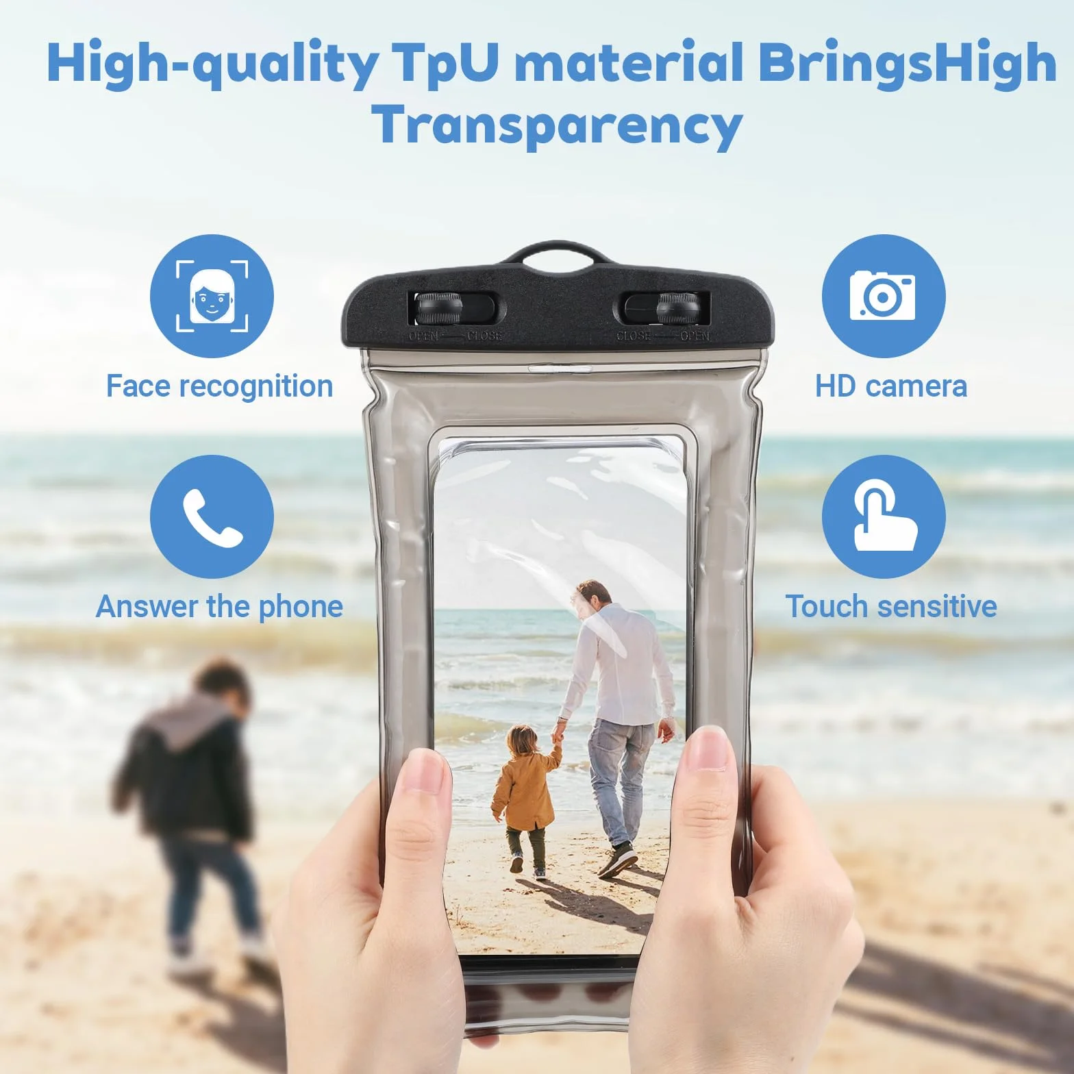 wodoszczelne etui na telefon pływające uniwersalne wodoodporne etui na telefon ze smyczą podwójna przestrzeń wodoodporna torba na telefon komórkowy Dry Bag Case kompatybilny na plażę wakacje