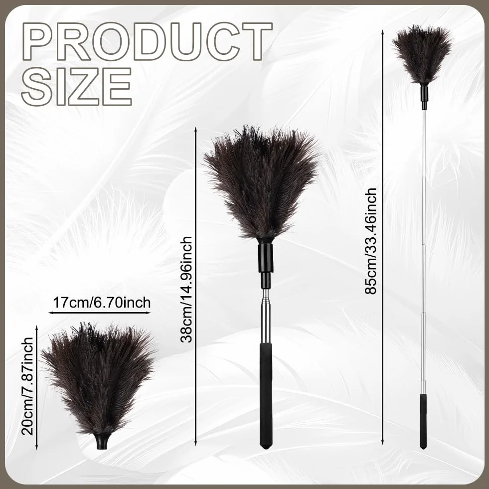 Vicloon miotełka z piór strusia, 38-81cm rozkładana miotełka z piór strusich, naturalne, prawdziwe piór, narzędzie do czyszczenia pajęczyn, wysokich sufitów, wentylatorów, żaluzji, samochodów