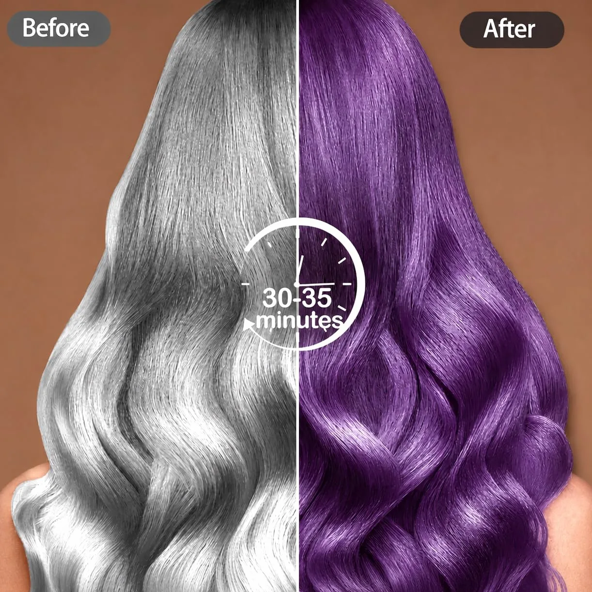 Purple Hair Dye Shampoo 3 w 1, szampon do farbowania włosów, fioletowy do siwych włosów, natychmiastowy szampon do farbowania włosów, dla mężczyzn i kobiet (500 ml)