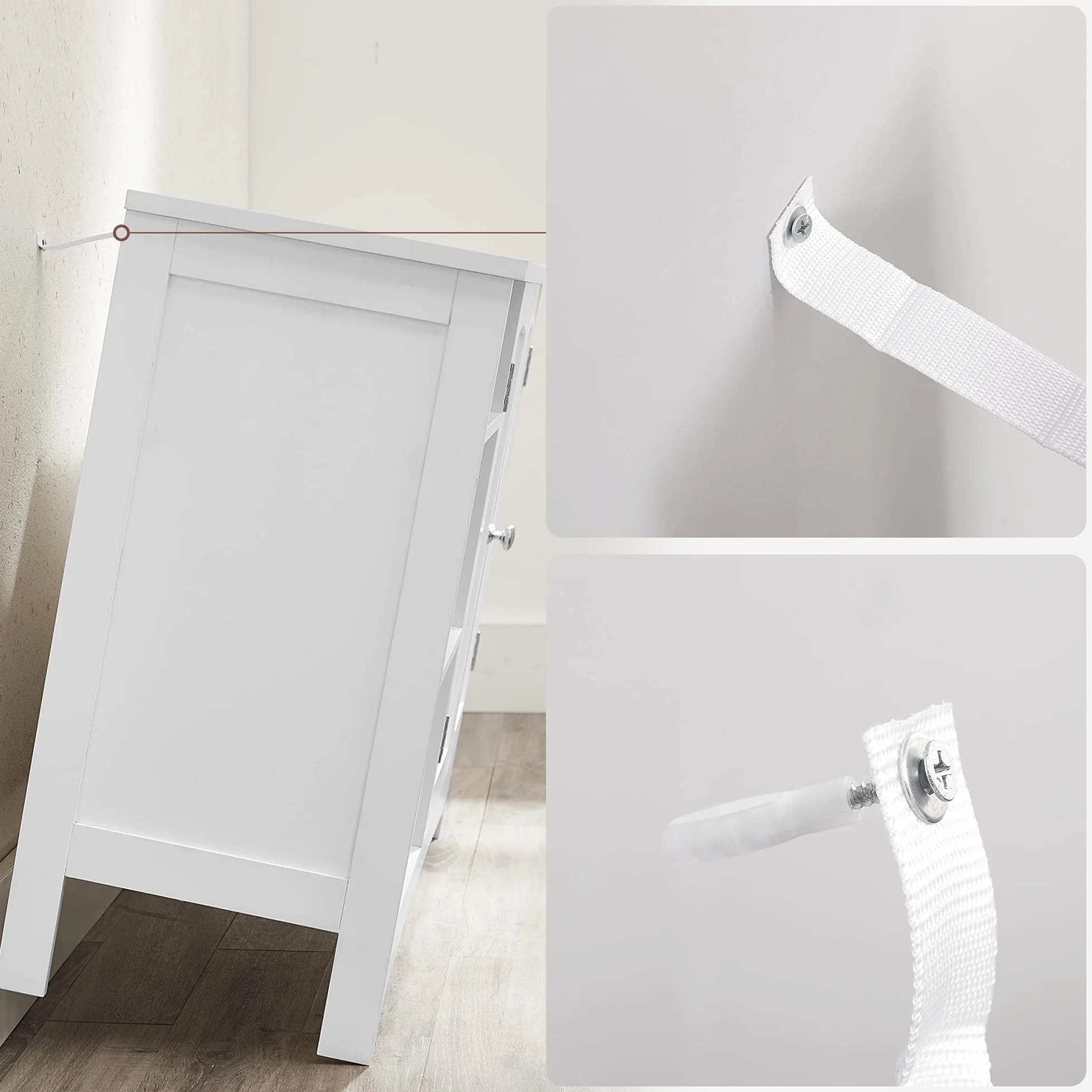 VASAGLE Szafka pod umywalkę 30 x 90 x 60 cm biały 2 drzwi