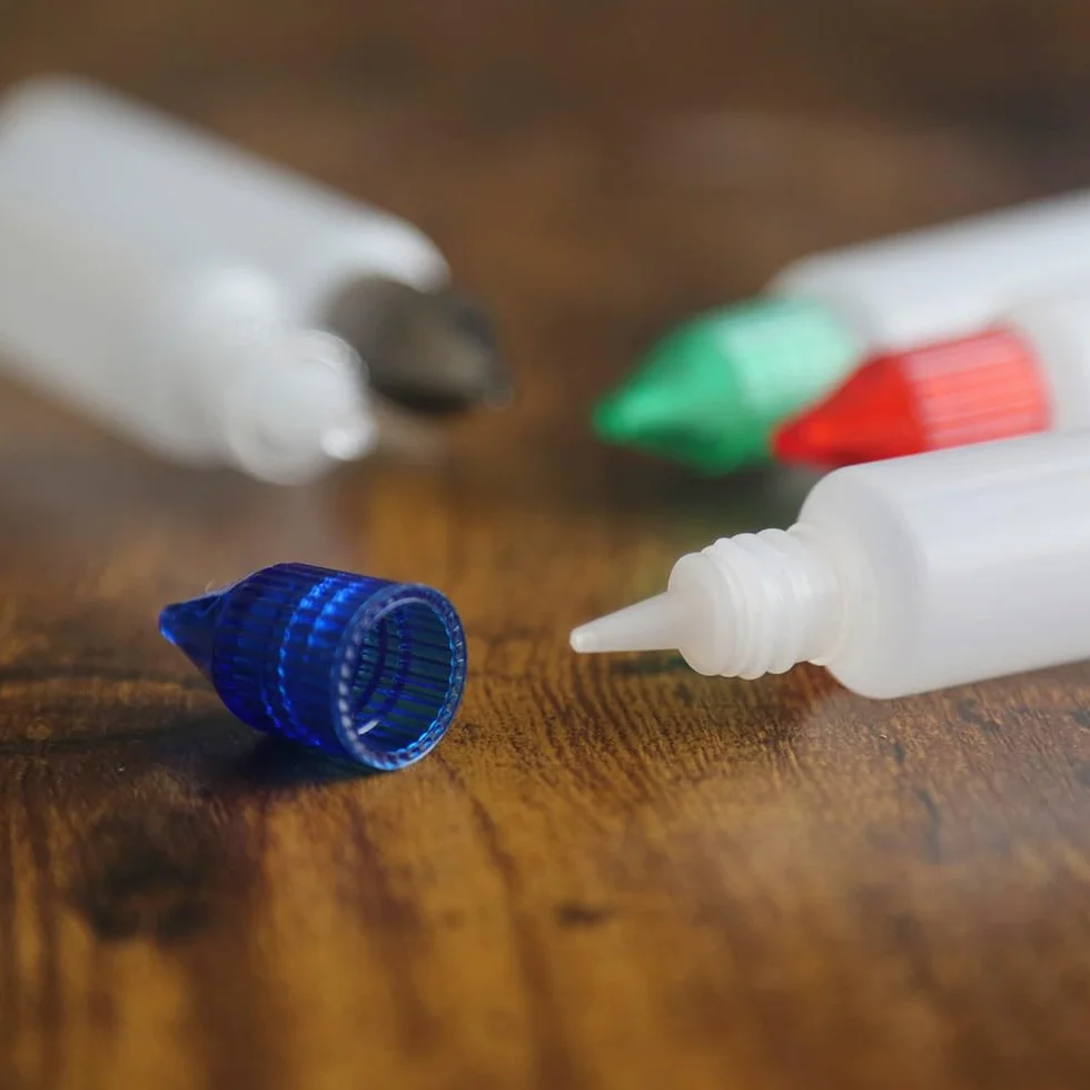TRIXES Butelki z kroplomierzem "Unicorn", opakowanie 5 sztuk, 30 ml, w stylu długopisu - butelki do wielokrotnego napełniania