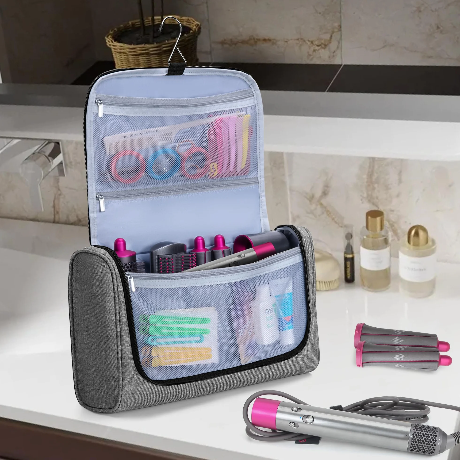 Luxja Aufbewahrungstasche für Airwrap Styler, Reisetasche für Airwrap Styler und Zubehör, Szary