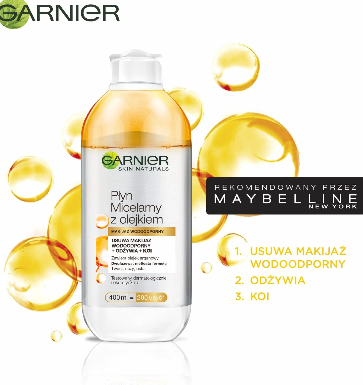 Garnier Skin Naturals Płyn Micelarny z olejkiem arganowym, dwufazowy 400 ml