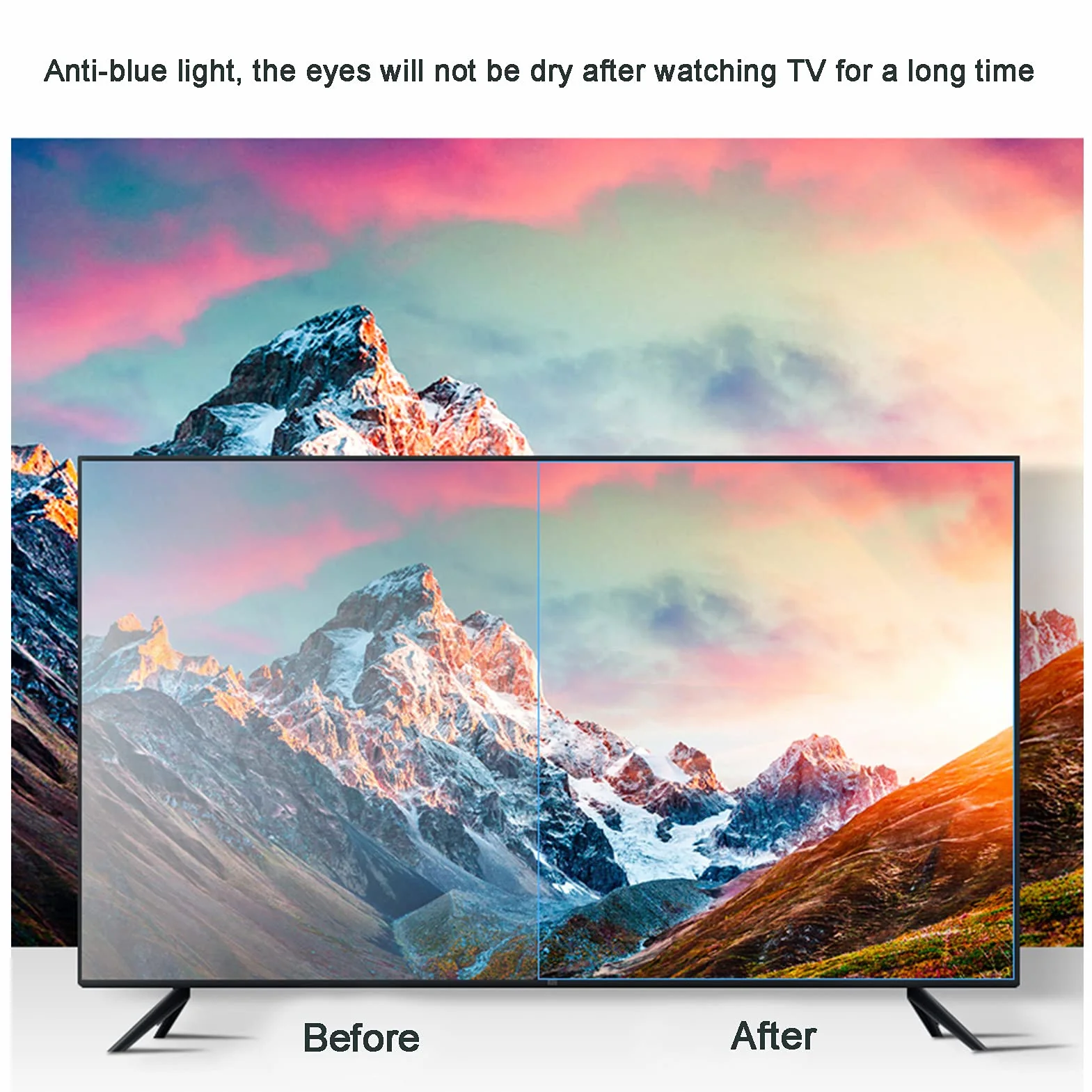 Matowa folia ochronna na ekran telewizora 32-75 cali, filtr przeciwodblaskowy chroniący oczy do telewizora, komputera, monitora, 65" (1440 x 809 mm)