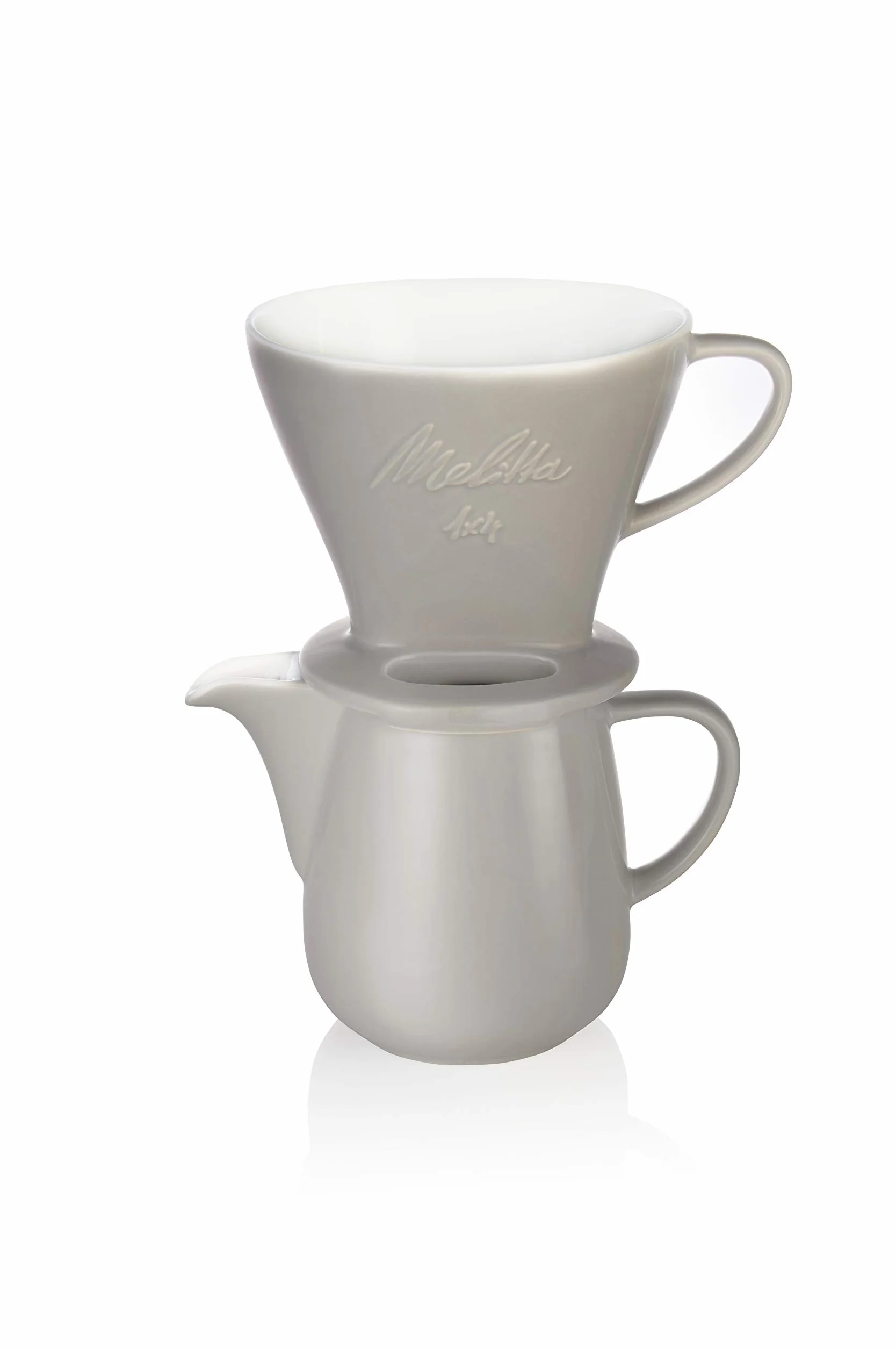 Melitta porcelanowy zestaw do kawy z dzbankiem i stożkiem filtrującym 0,6 l szary