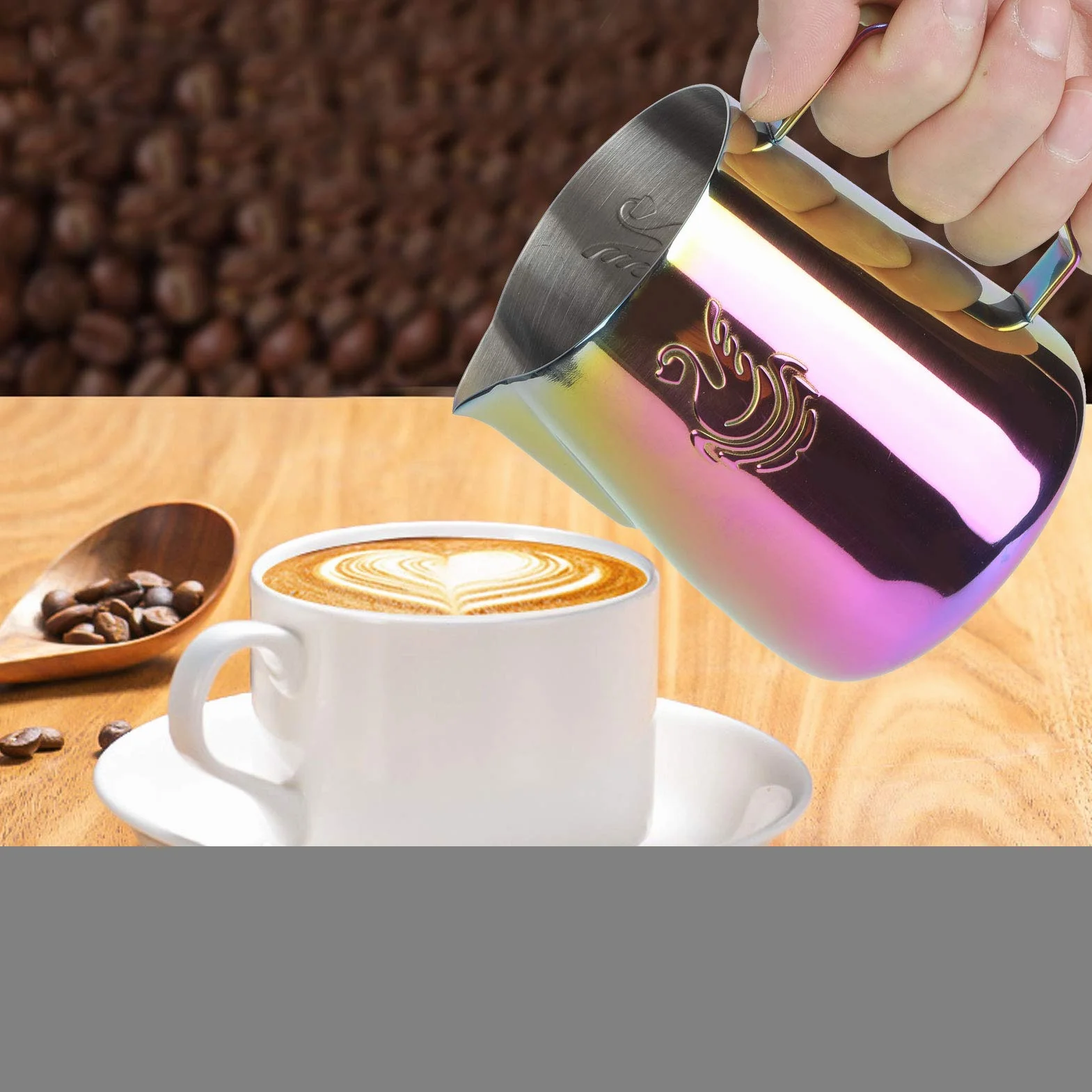 Dzbanek do spieniania mleka ze stali nierdzewnej 600 ml Cappuccino Latte Art Barista