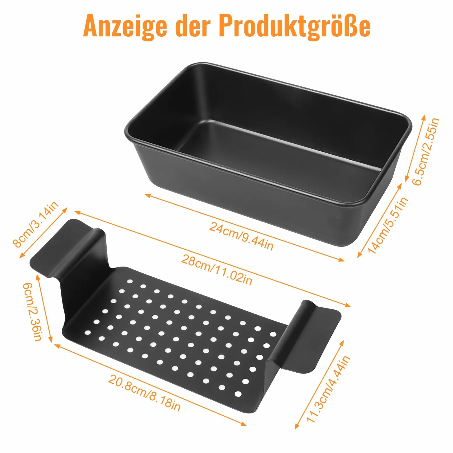 Forma do pieczenia chleba 25 cm stal węglowa prostokątna