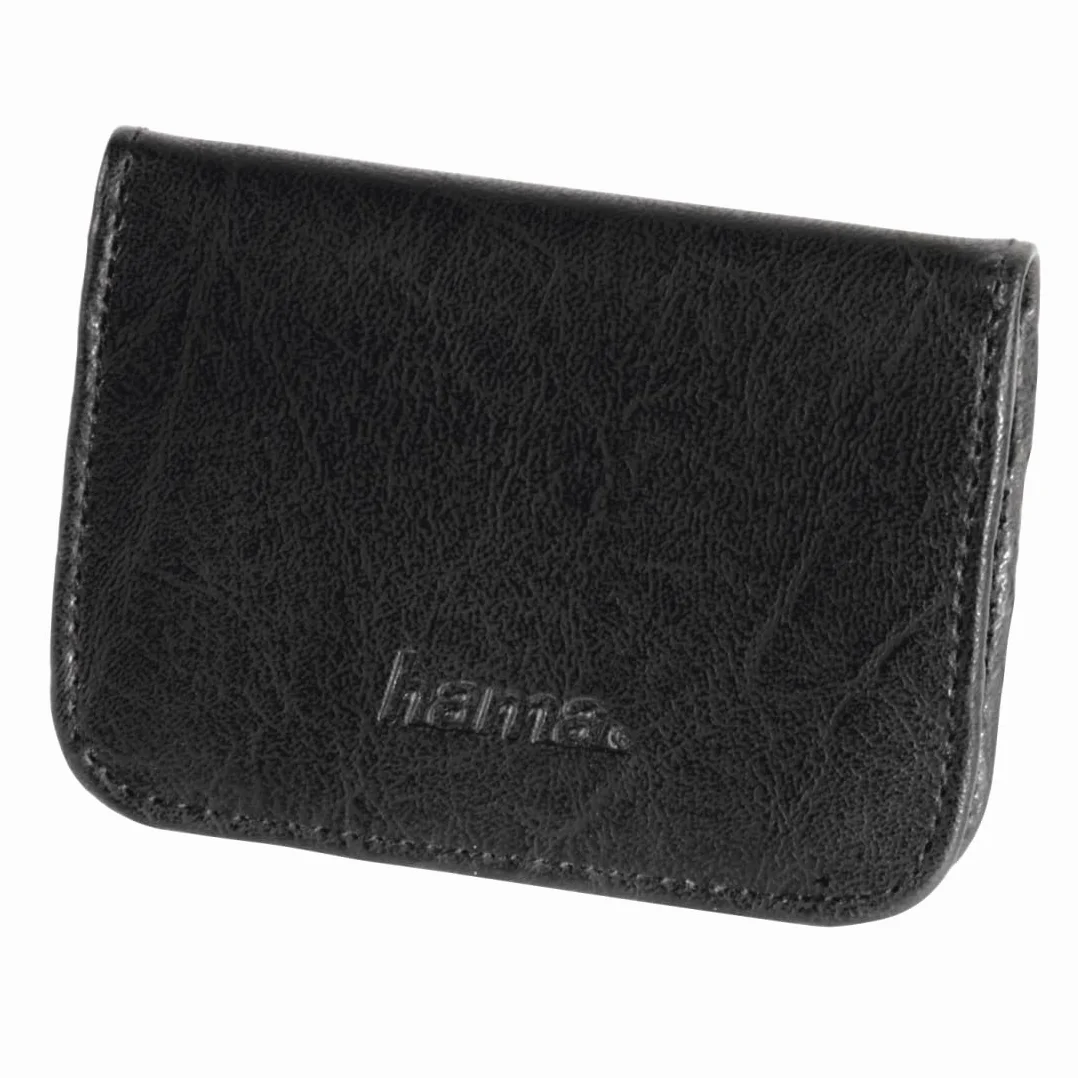 Hama Etui na karty pamięci (skóra PVC, na 4 karty [SD,MMC,XD,CF lub SM], wymiary: 10,5 x 1 x 7.8 cm) czarne